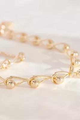Gold-Plated Chunky Ball Chain Necklace, Gold, A501_0070, large image number 3
