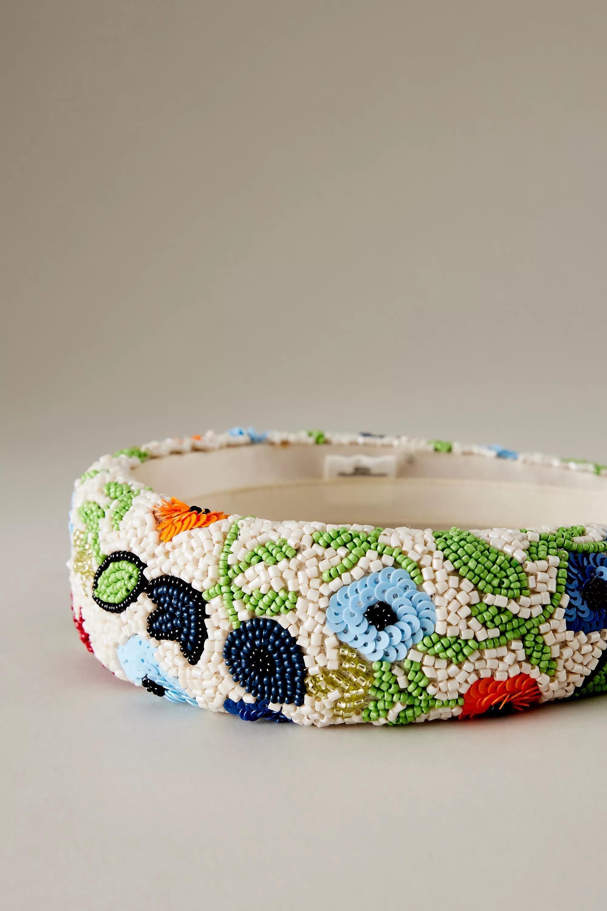 Becksondergaard Anemona Floral Beaded Headband, White, , large image number 1