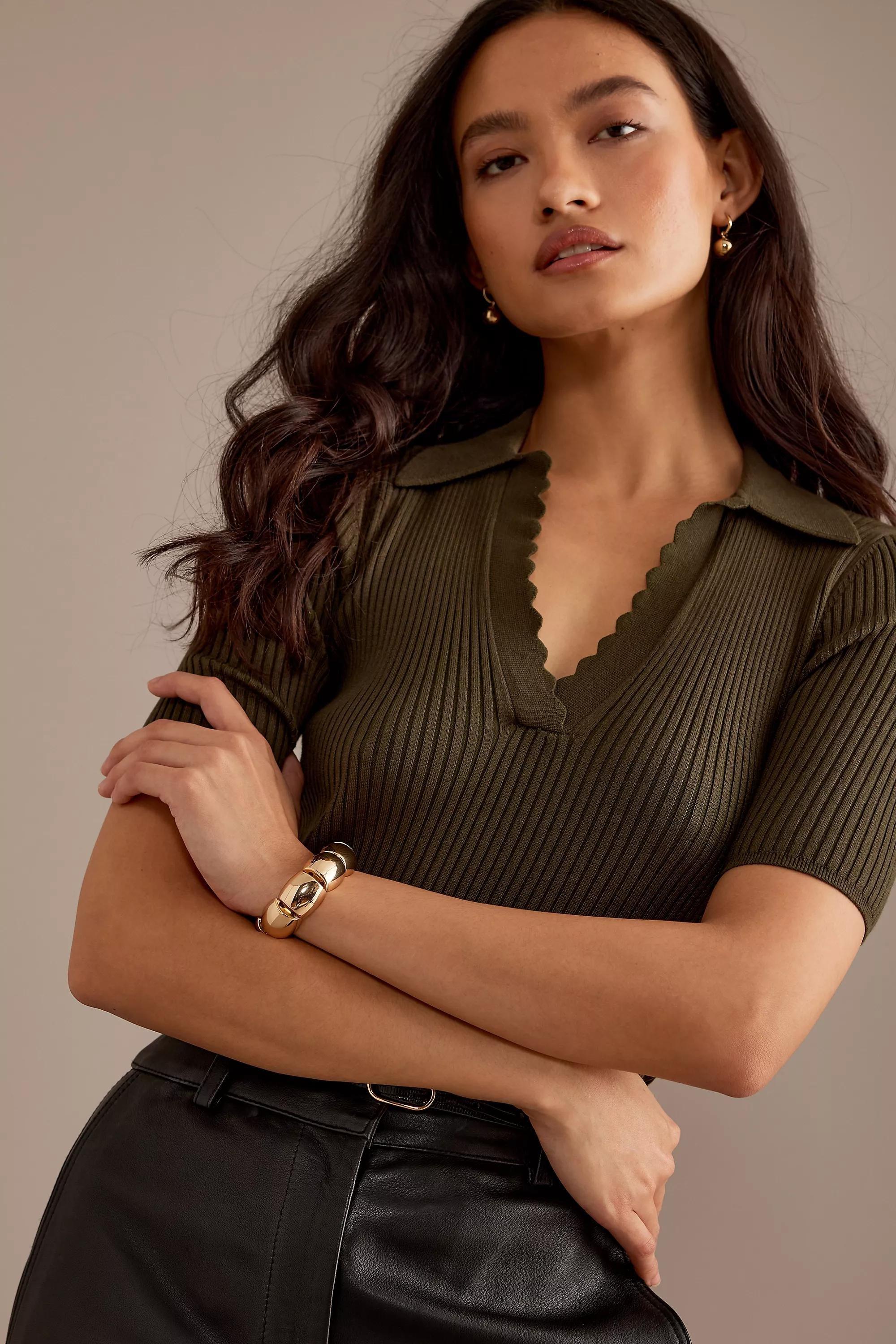 Chunky Metal Link Bracelet, Gold, A501_0070, large image number 0