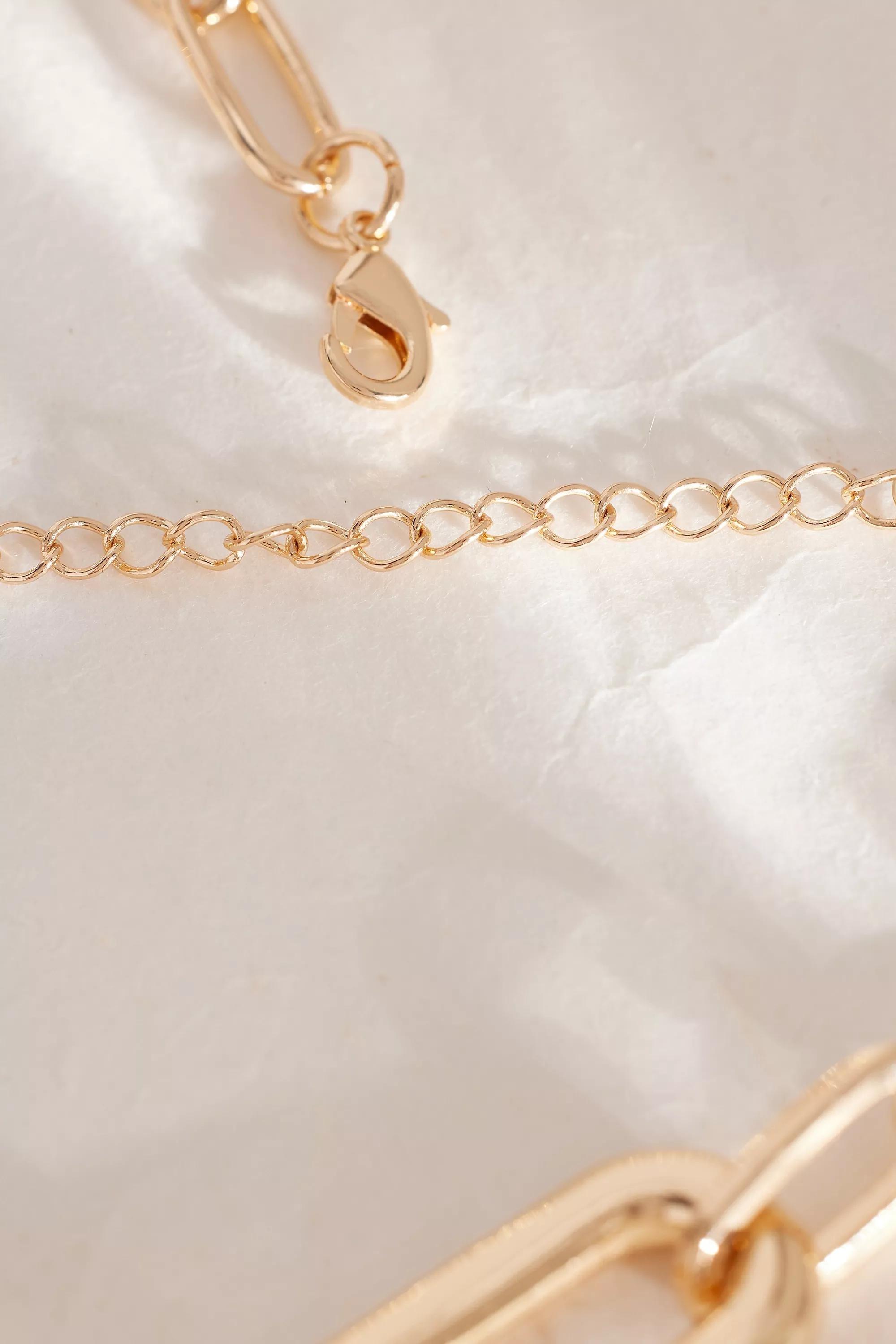 Oversized Chain Necklace, Gold, A501_0070, large image number 3