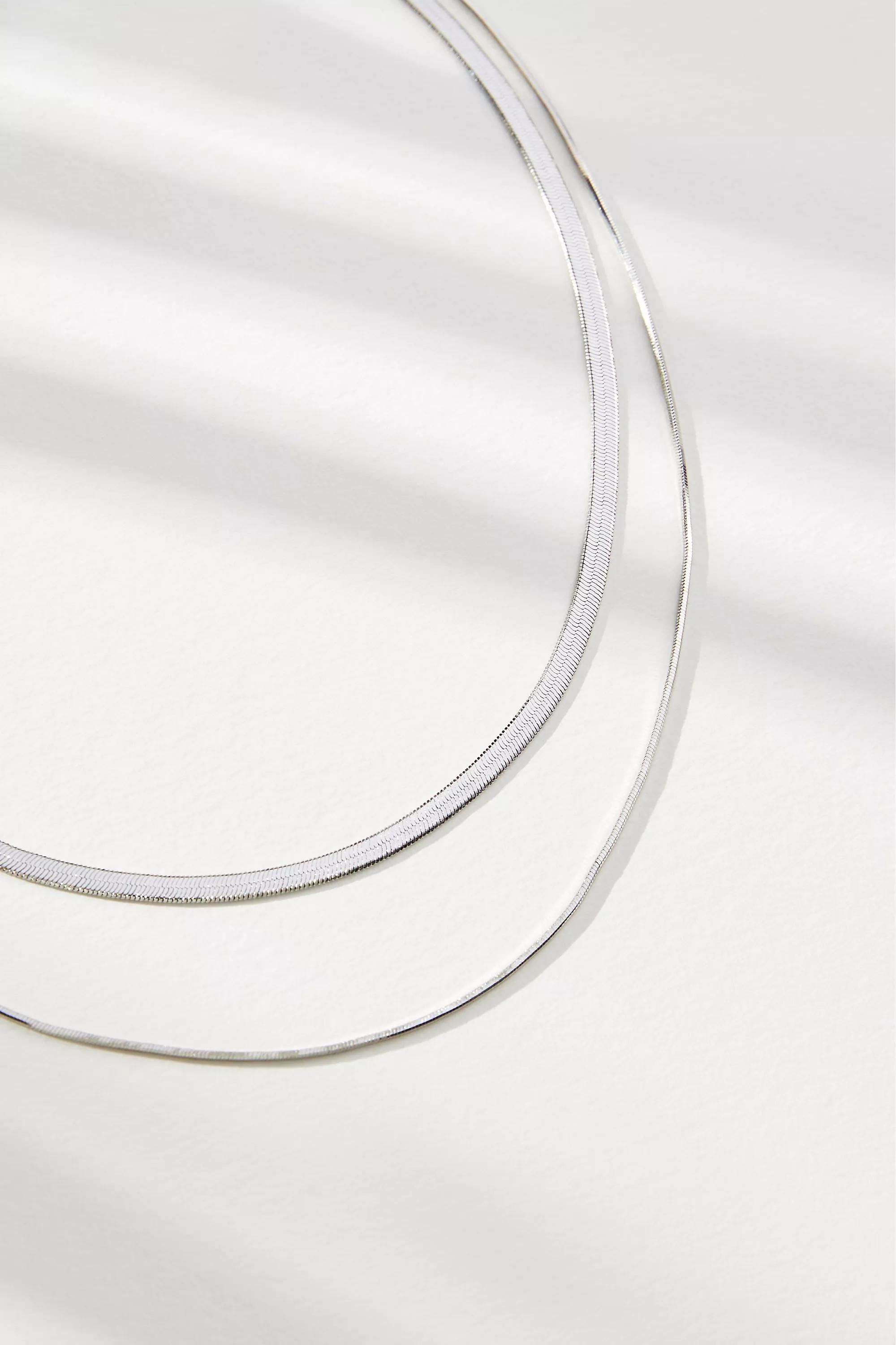 Double Layer Herringbone Necklace, A501_0007, large image number 1