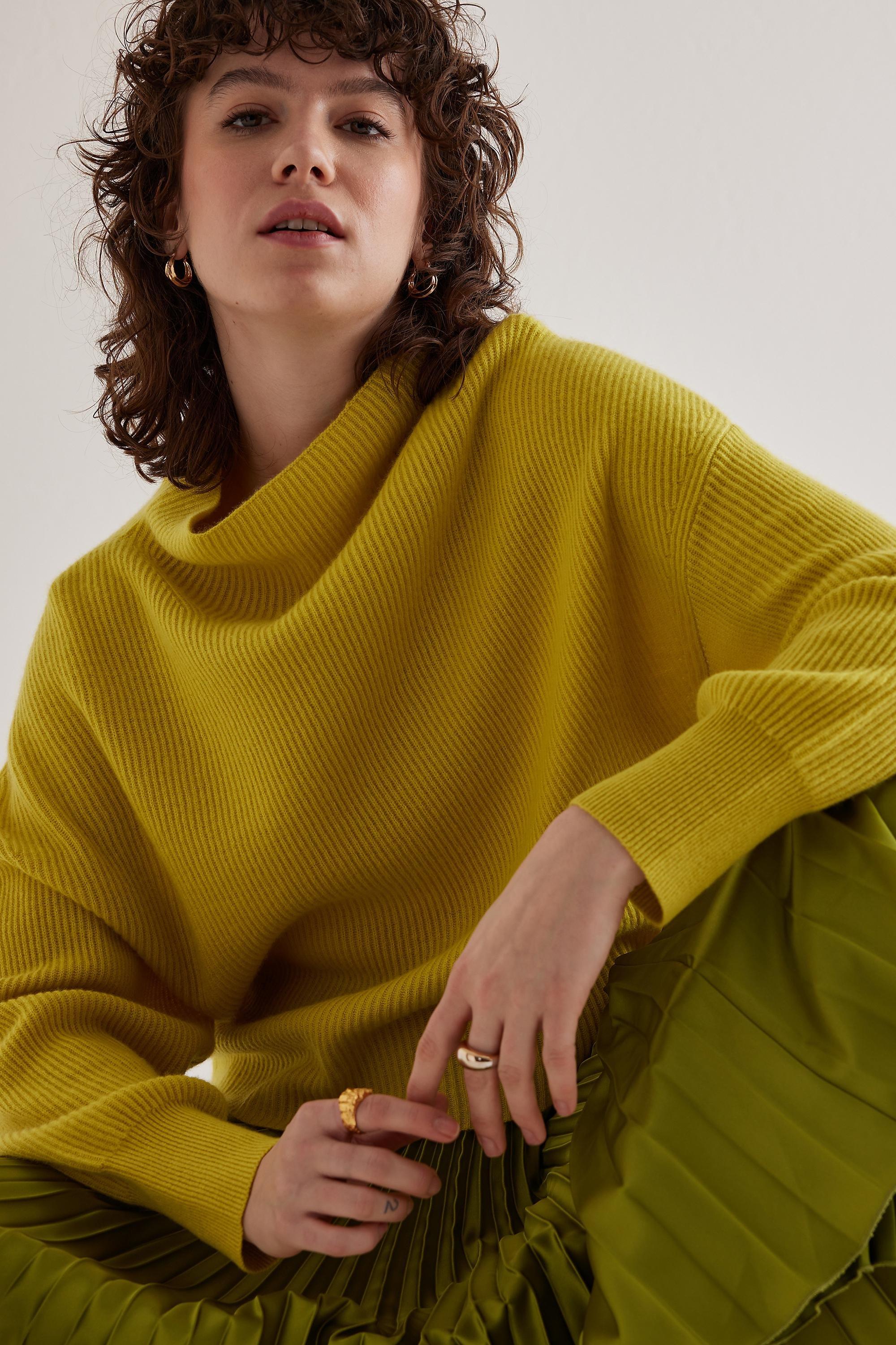 Pilcro Ribbed Cashmere Jumper, Cream, , large image number 4