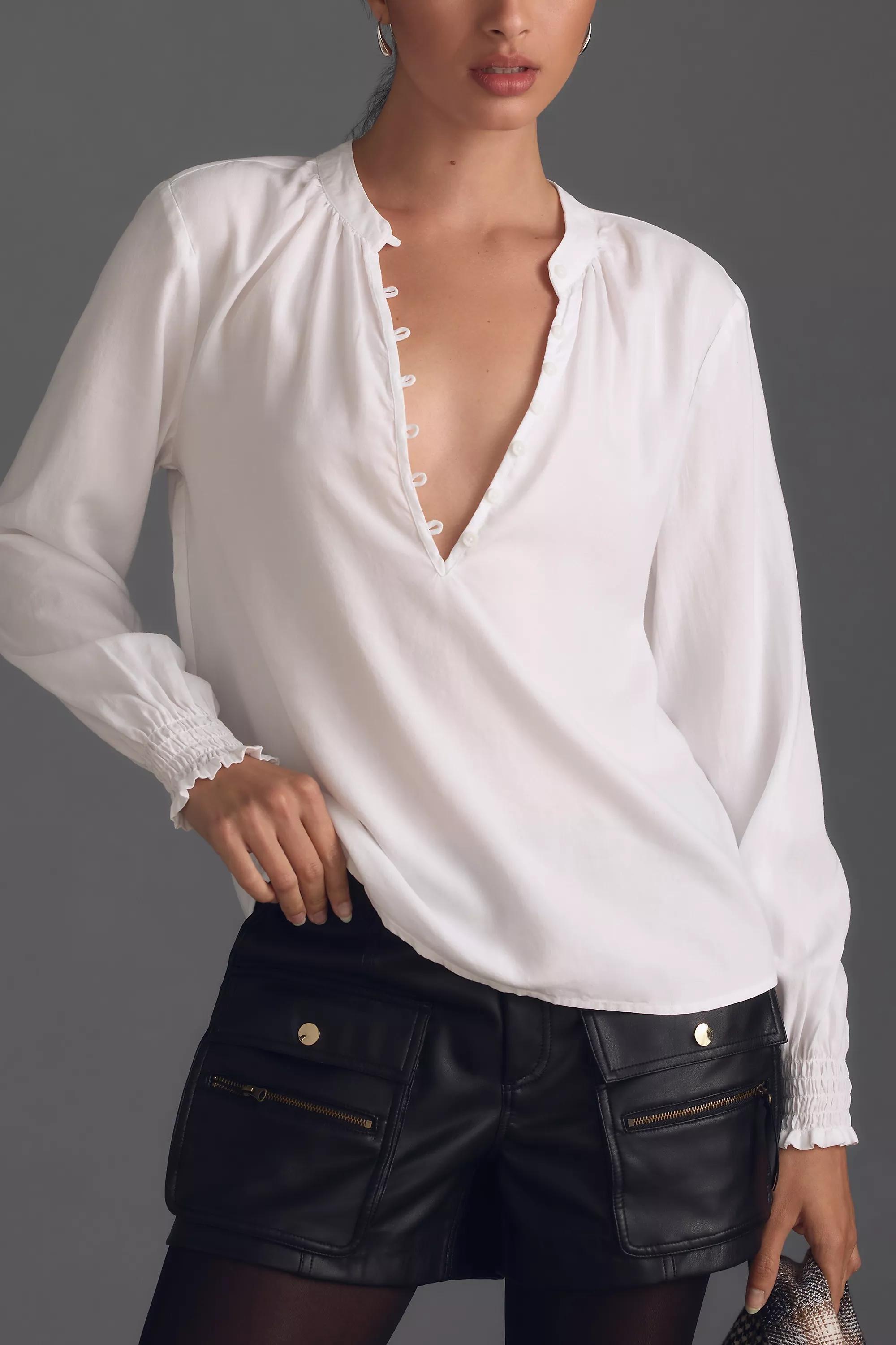 Cloth & Stone Henley Shirt, White, , large image number 2