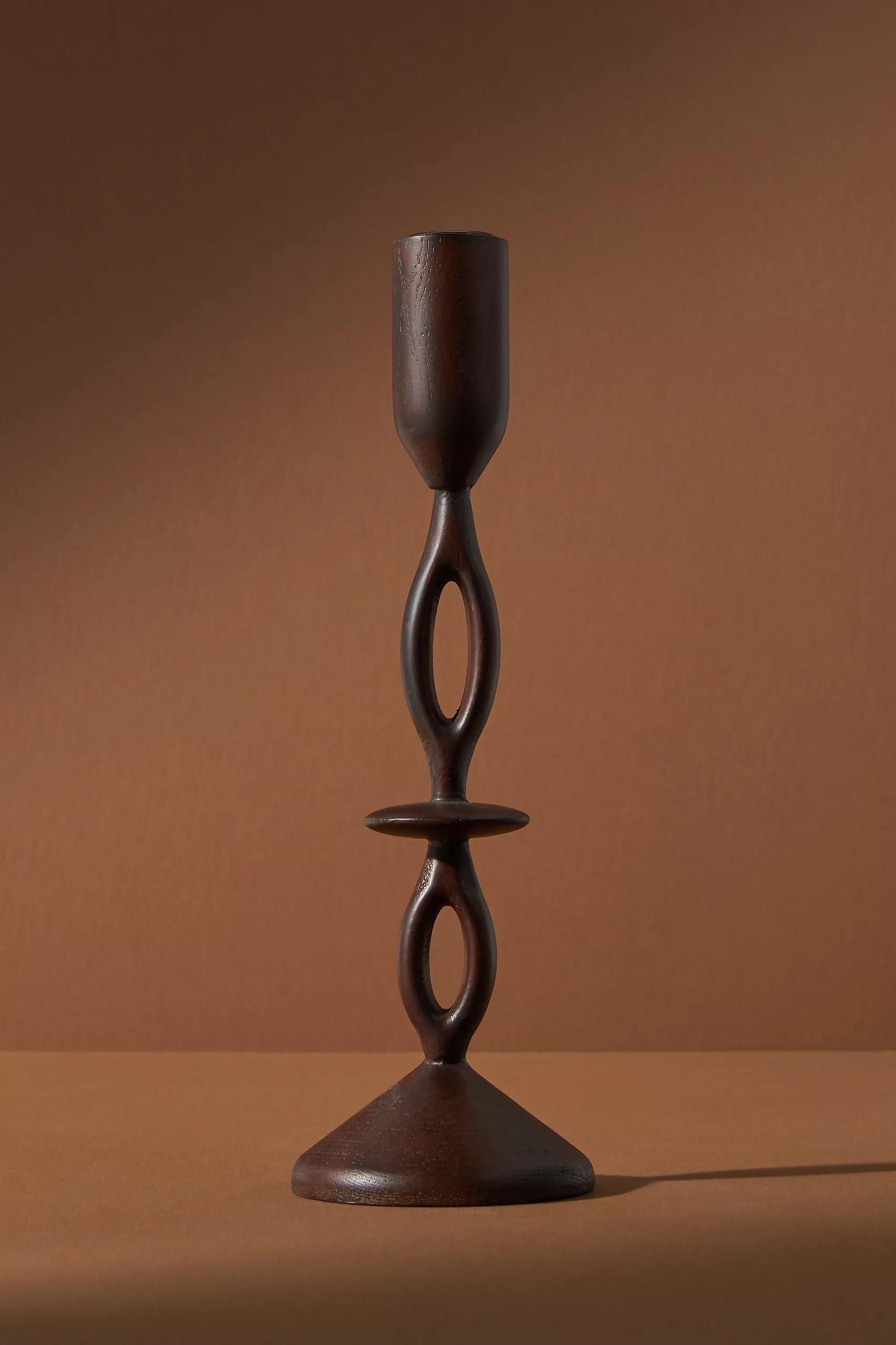Canela Candlestick Holder, Brown, A501_0220, large image number 0