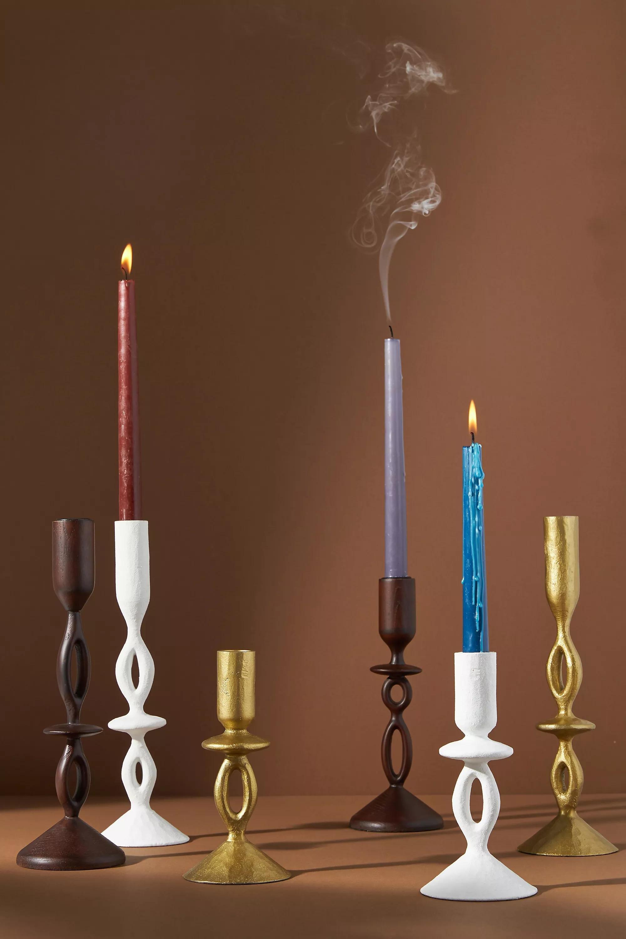 Canela Candlestick Holder, Brown, A501_0220, large image number 1