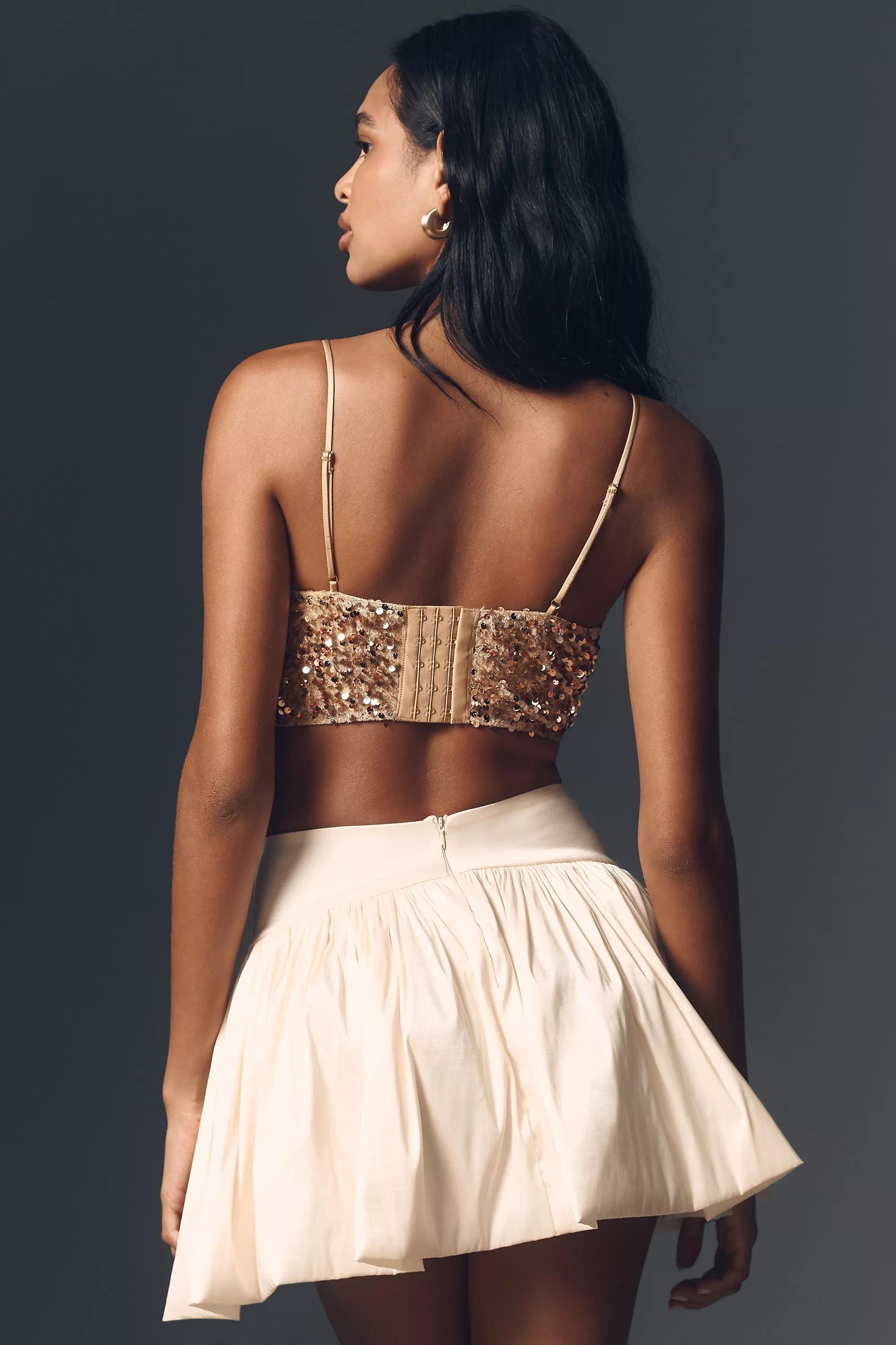 Sequin Bralette, Beige, A501_0024, large image number 2