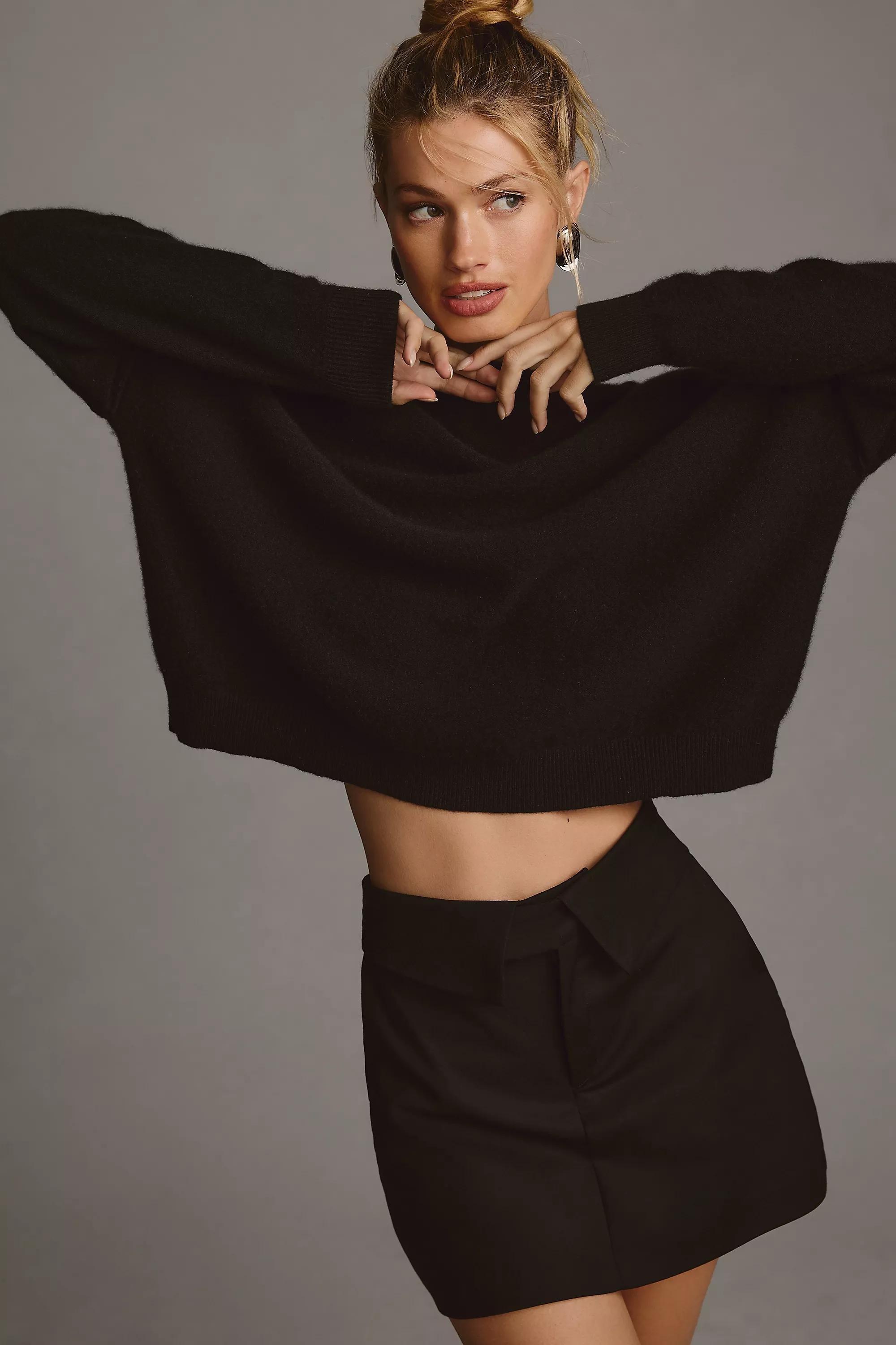 Alani Cashmere Mock Neck Jumper, Black, , large image number 0