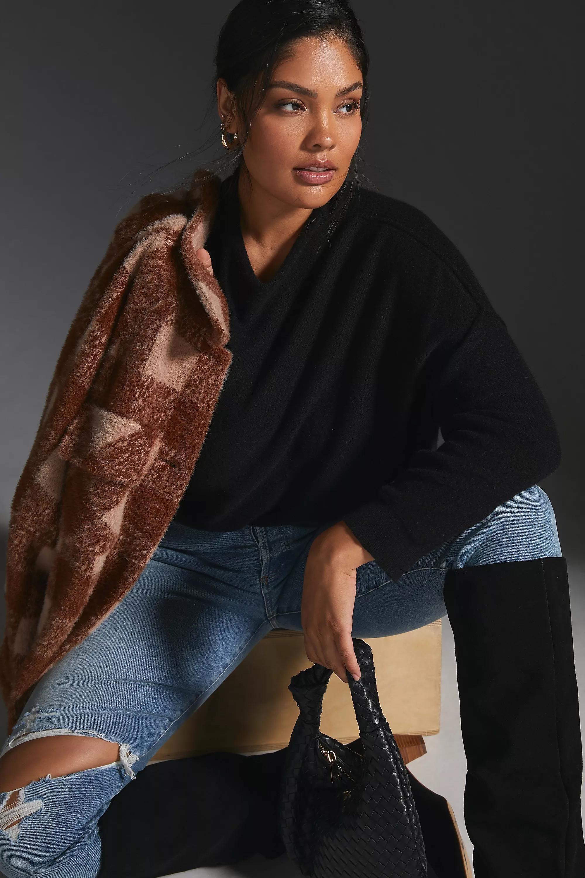 Alani Cashmere Mock Neck Jumper, Black, , large image number 5