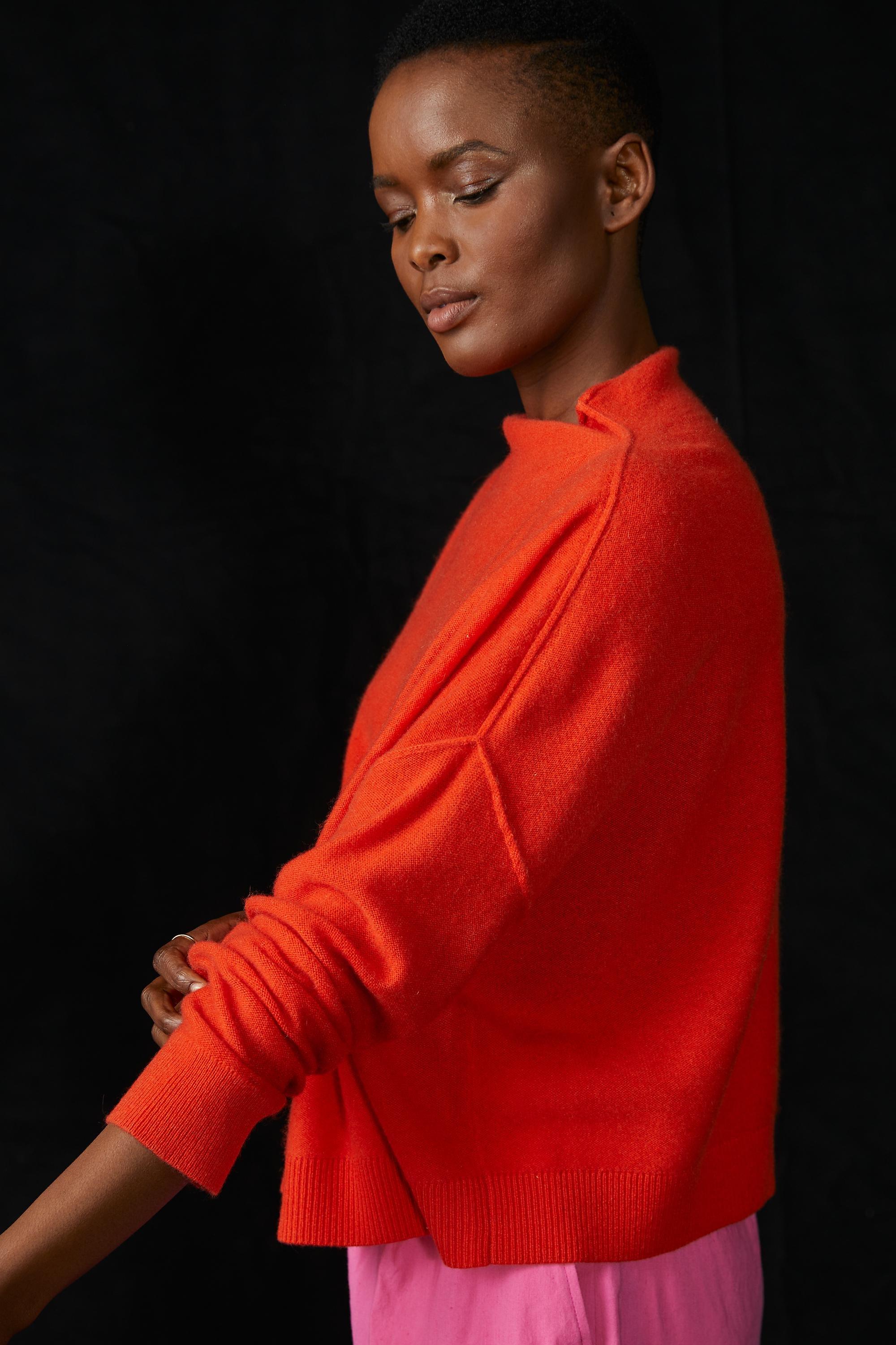 CHARTREUSE Alani Cashmere Mock Neck Jumper, , large image number 1