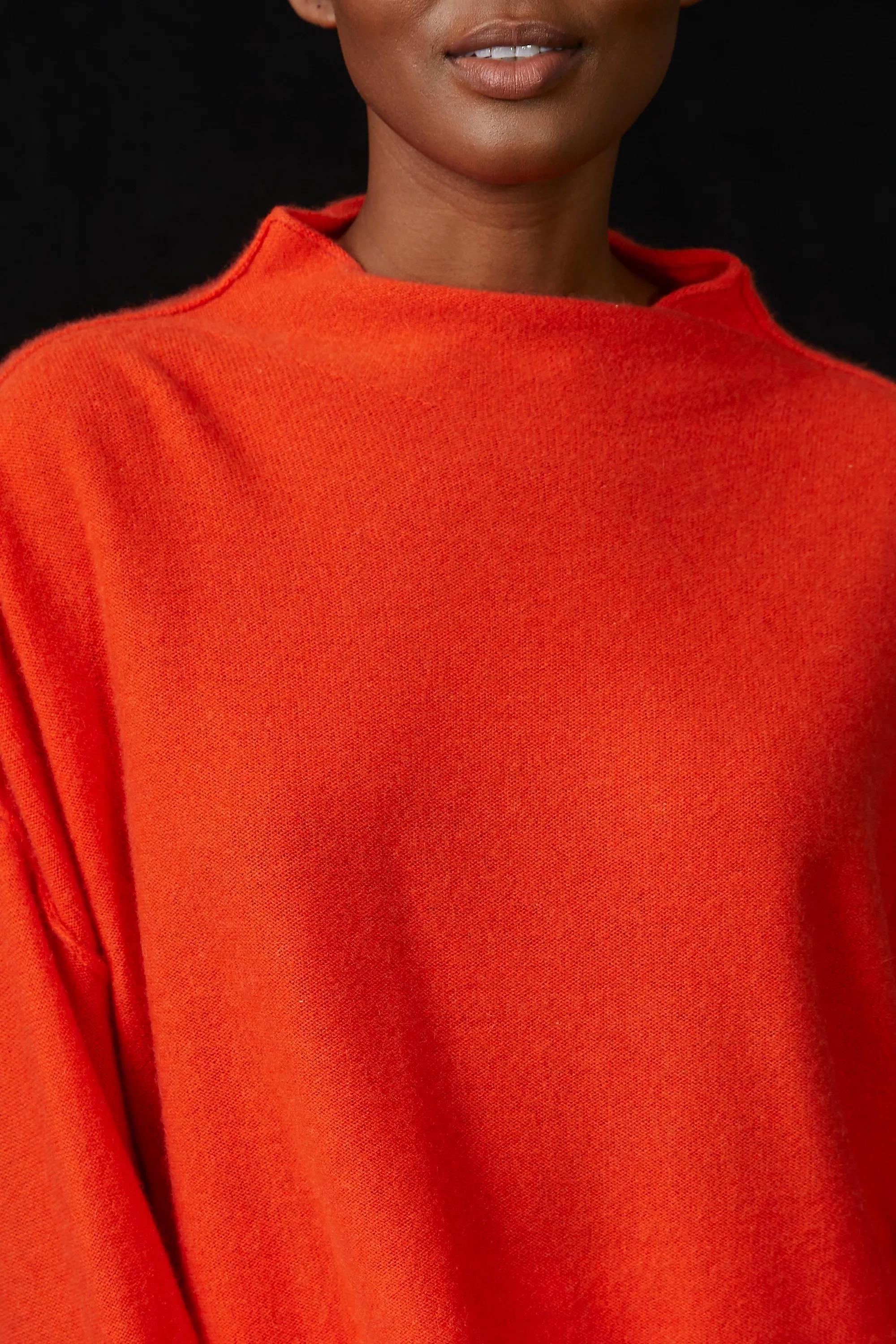 By Pilcro Cashmere Mock Neck Jumper, Red, A501_0069, large image number 7