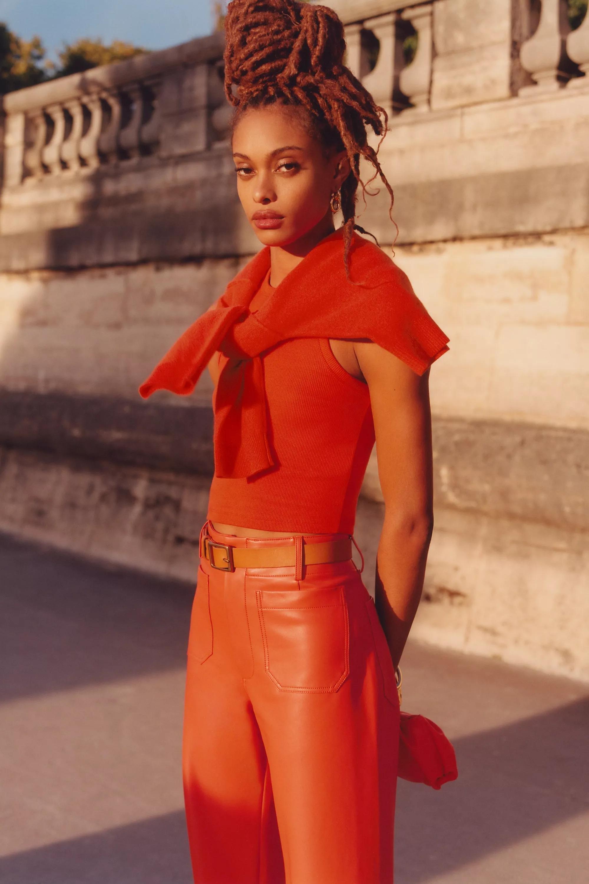 By Pilcro Cashmere Mock Neck Jumper, Red, A501_0069, large image number 9