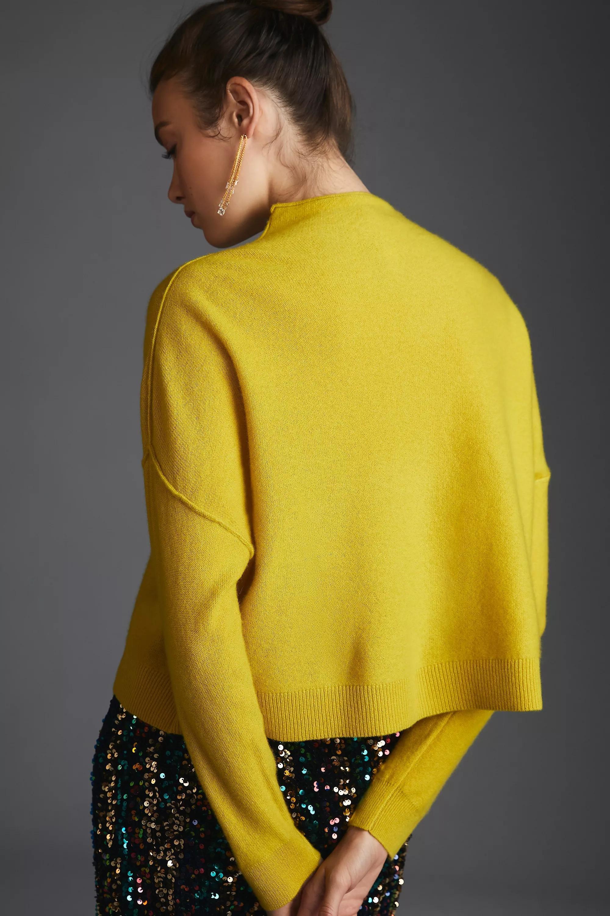 The Alani Cashmere Mock-Neck Sweater, Yellow, , large image number 2