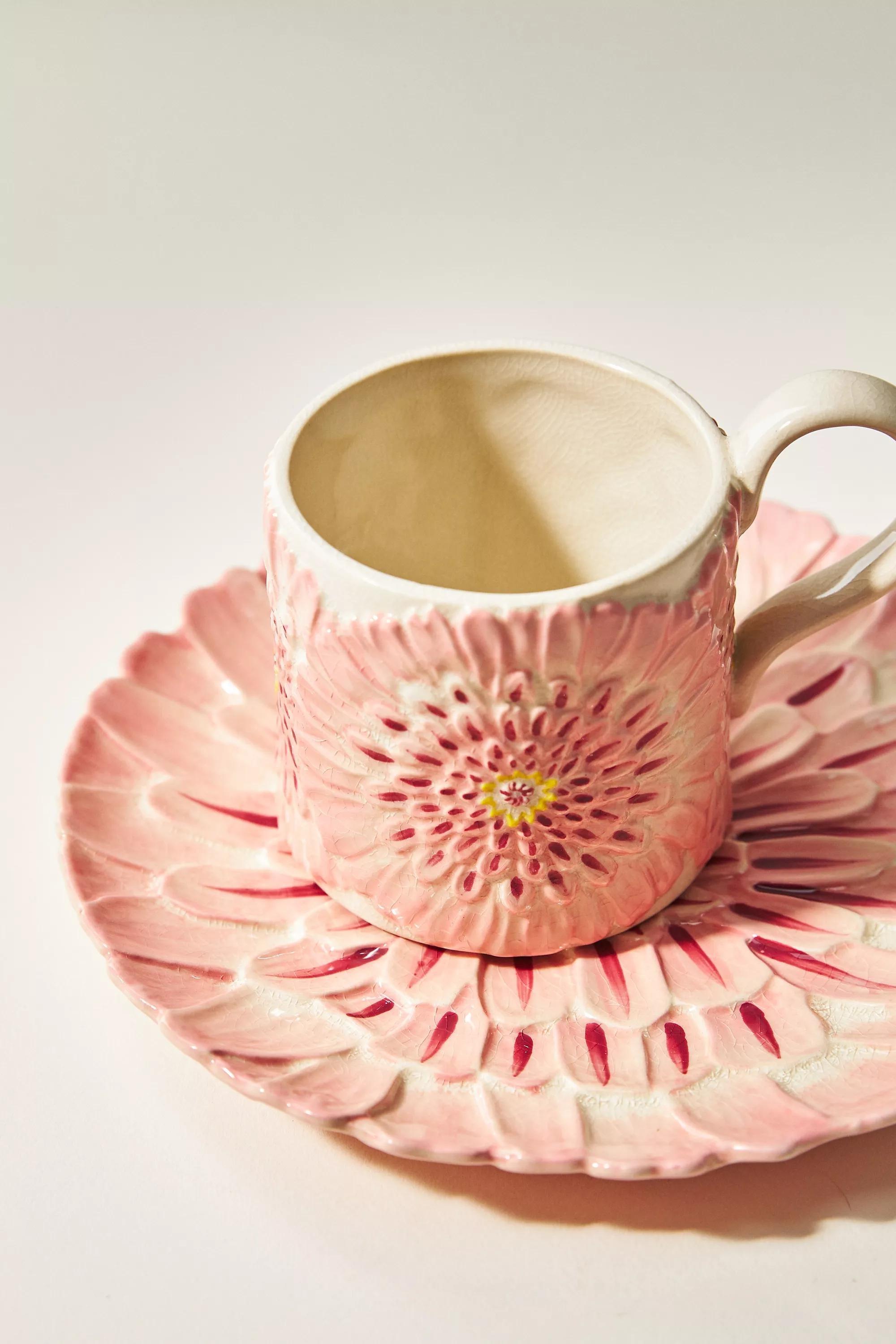 Lilypad Floral Mug, Pink, A501_0066, large image number 4