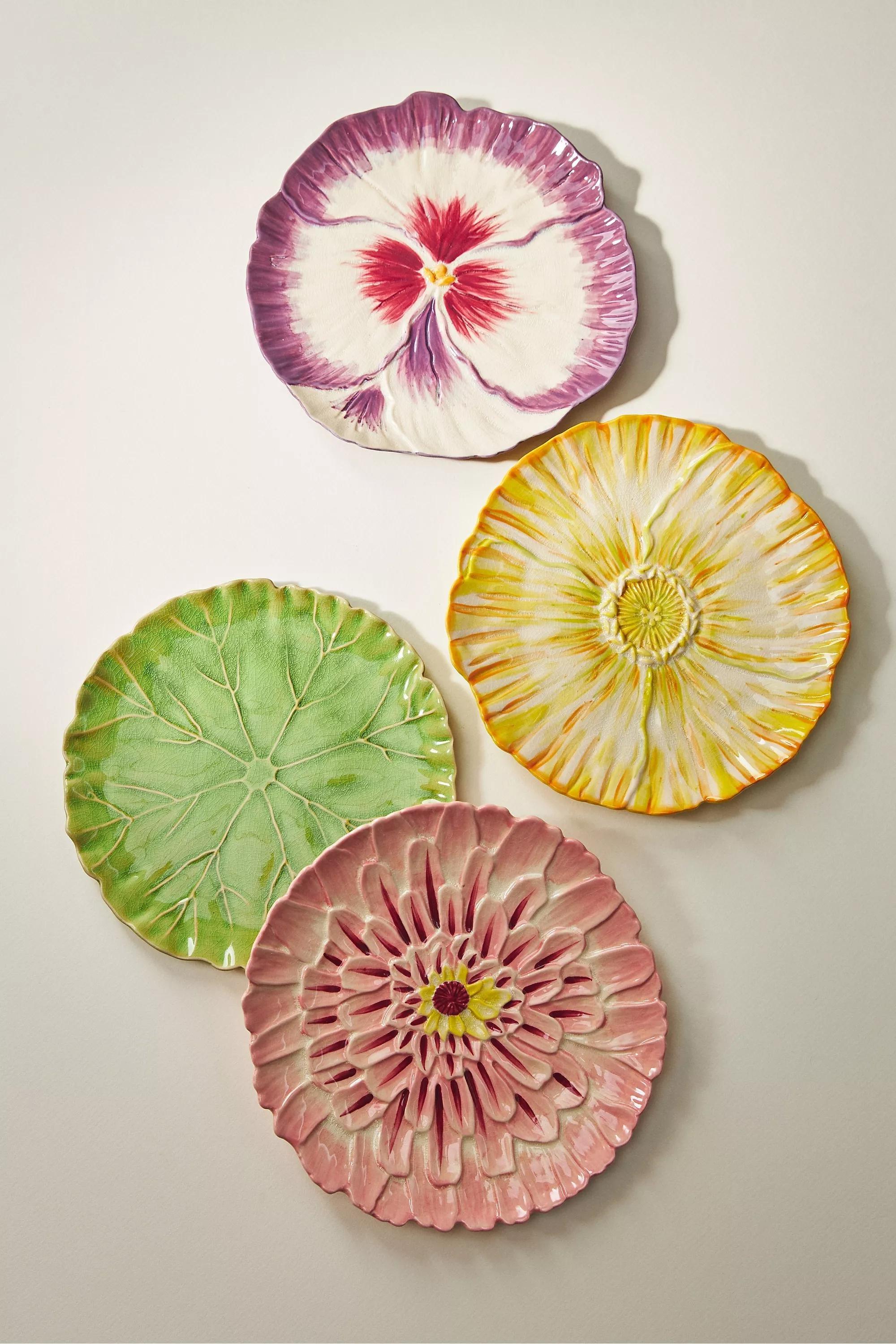 Set Of 4 Lilypad Side Plates, Assort, A501_0000, medium