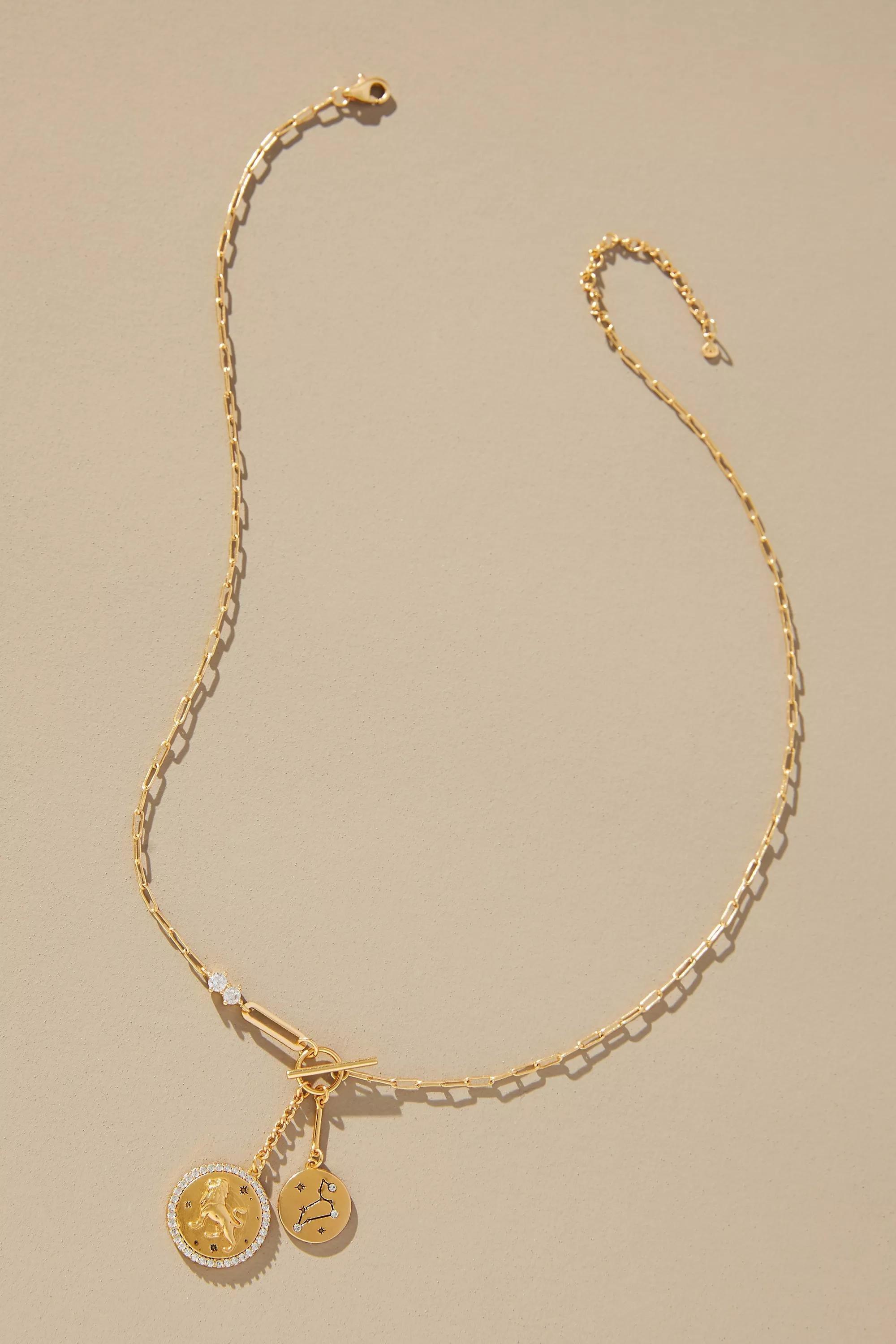 Leo Zodiac Pendant Necklace, Gold, A501_0805, large image number 0