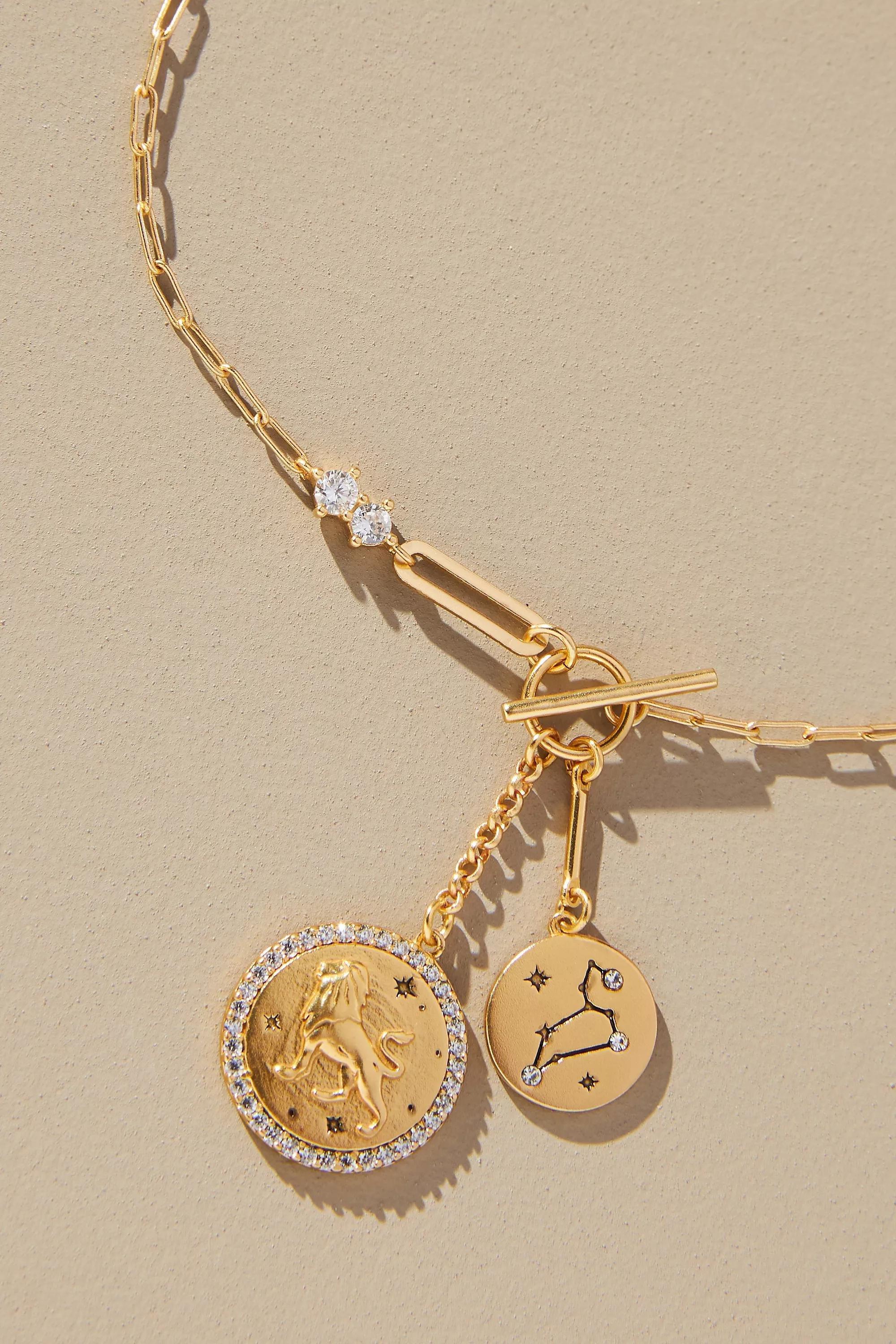 Leo Zodiac Pendant Necklace, Gold, A501_0805, large image number 3