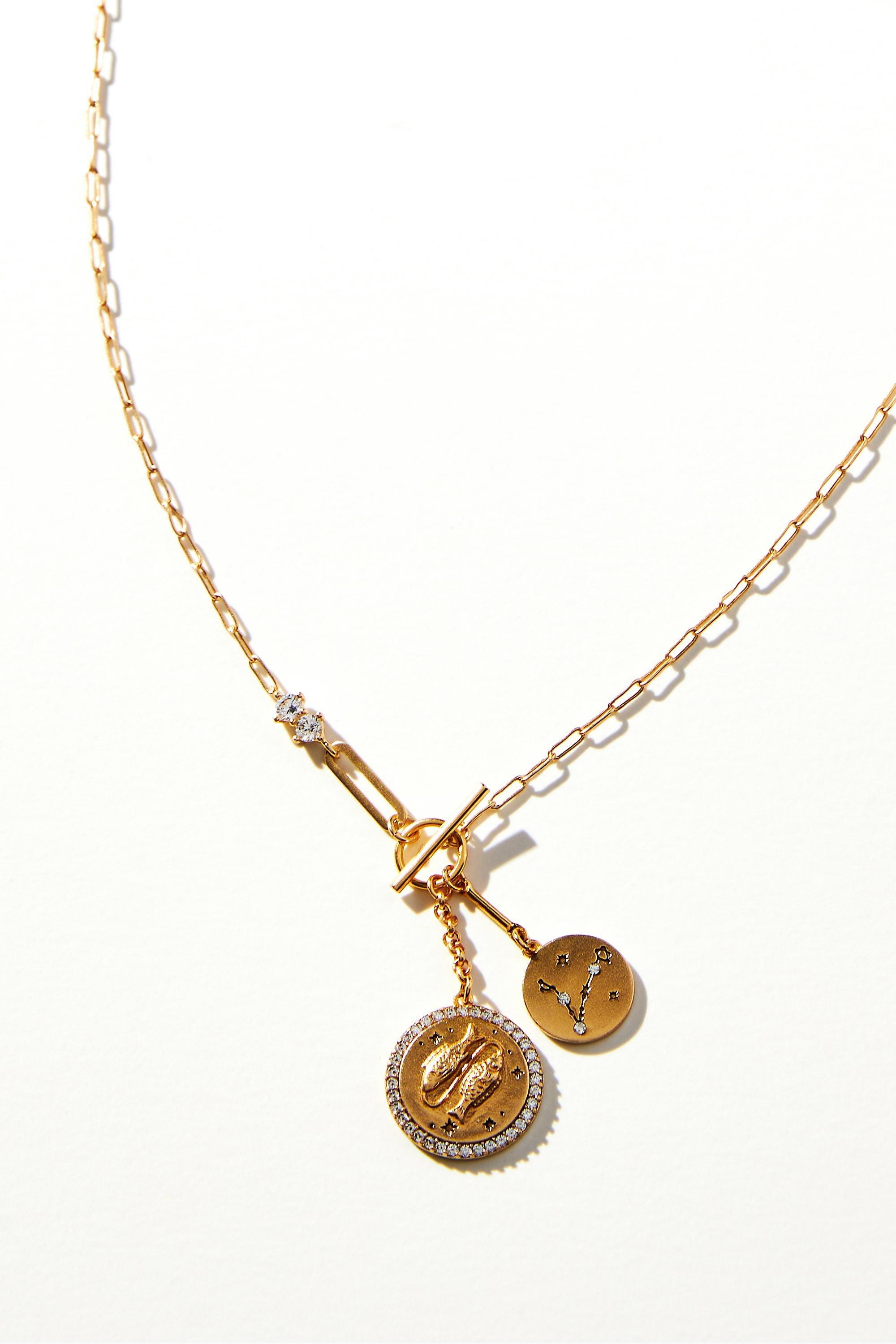 Zodiac Pendant Necklace, Pisces, A501_0812, large image number 1