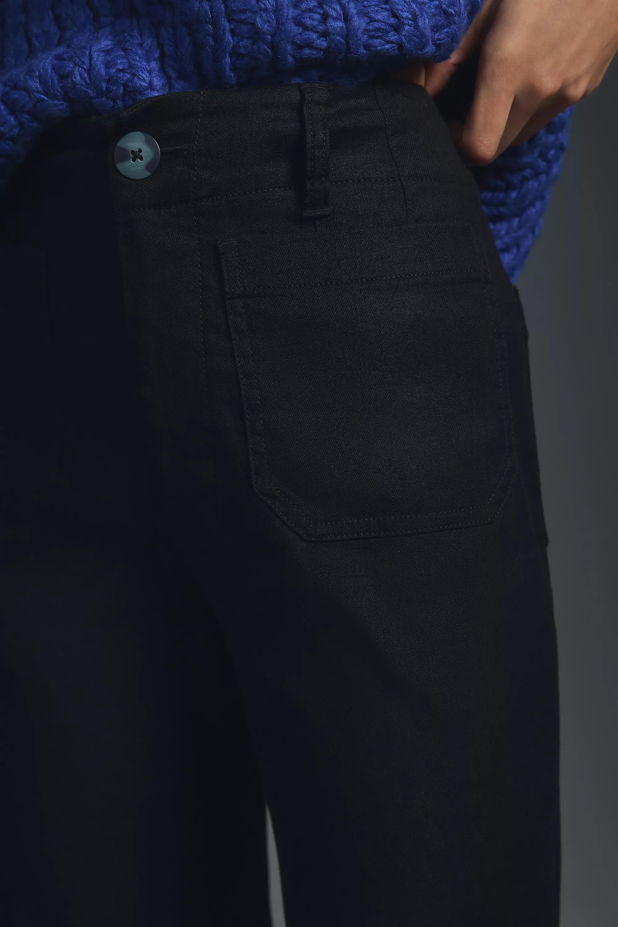 Maeve The Colette Cropped Wide-Leg Linen Trousers, Black, , large image number 2