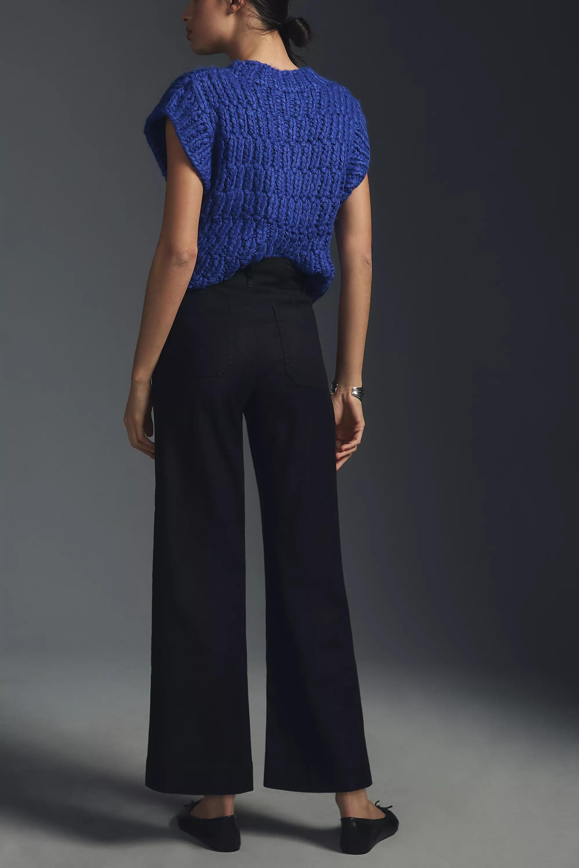 Maeve The Colette Cropped Wide-Leg Linen Trousers, Black, , large image number 4