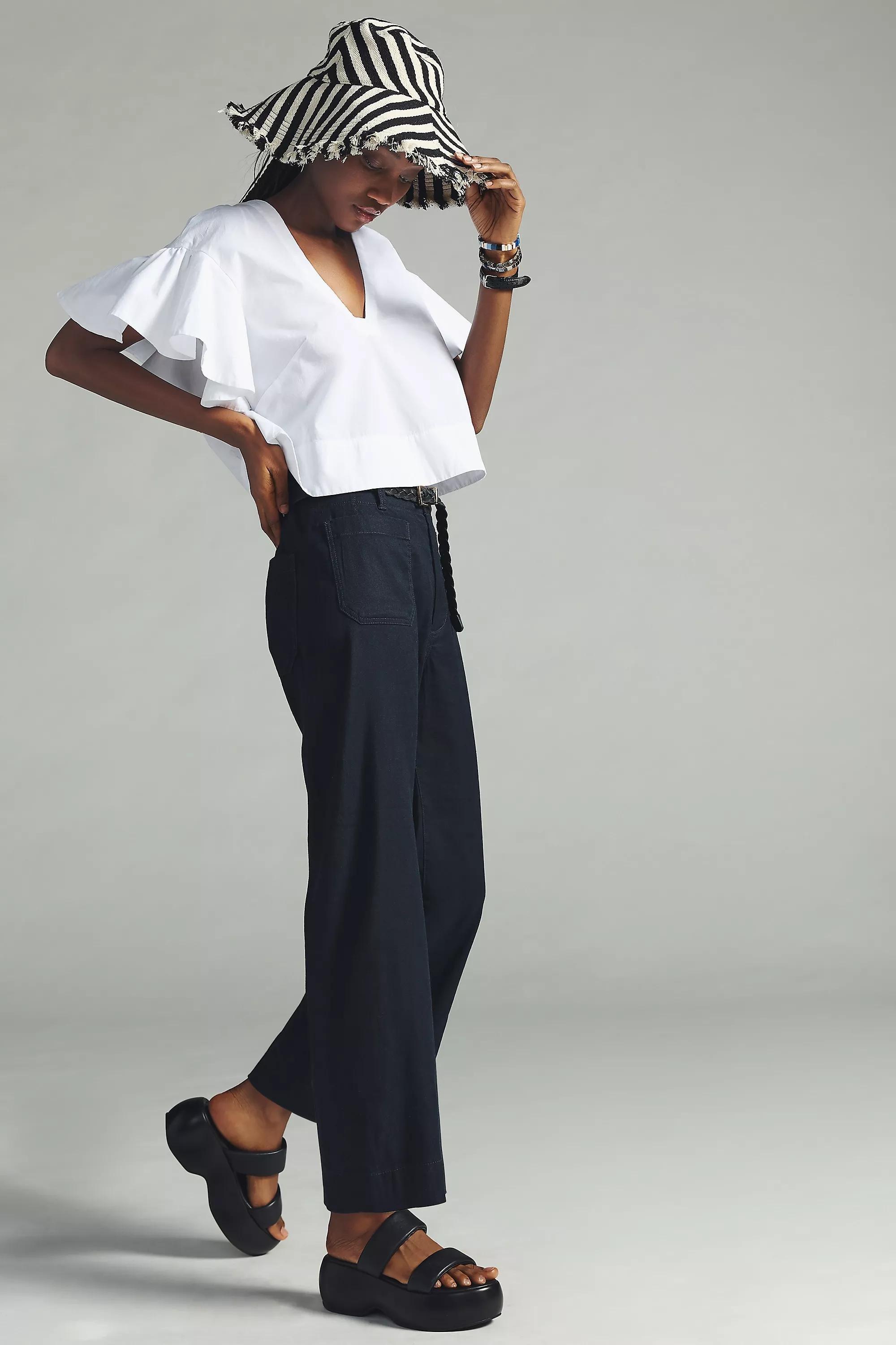 Anthropologie Plain Casual Trousers, Blue, , large image number 0