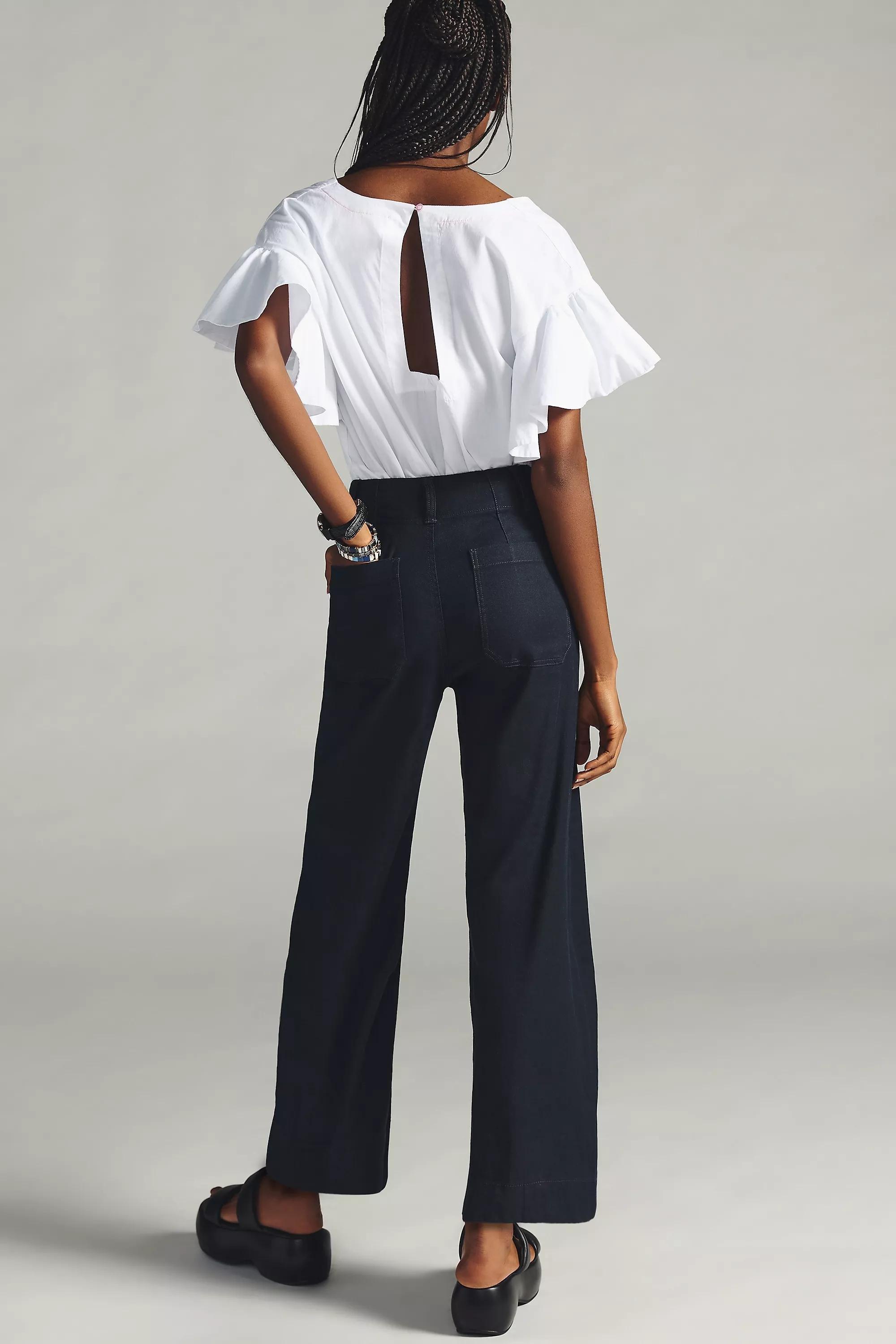 Anthropologie Plain Casual Trousers, Blue, , large image number 2
