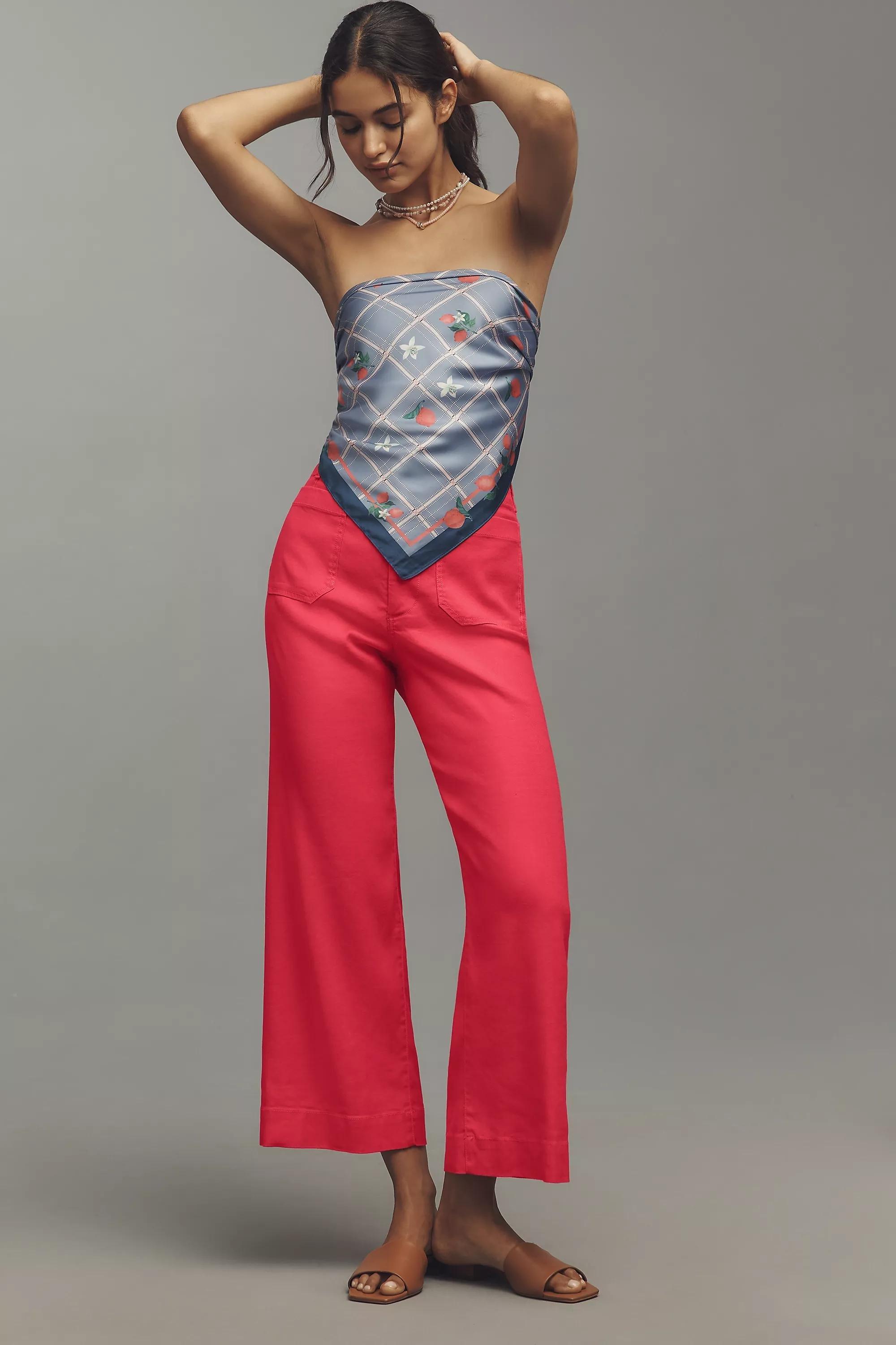 By Maeve Cropped Wide-Leg Pants, Pink, , large image number 0