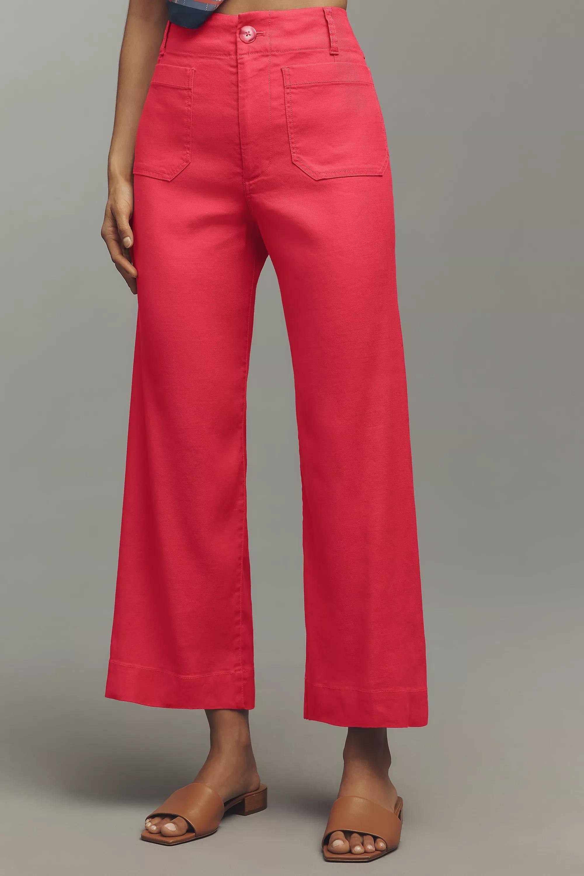 By Maeve Cropped Wide-Leg Pants, Pink, , large image number 1