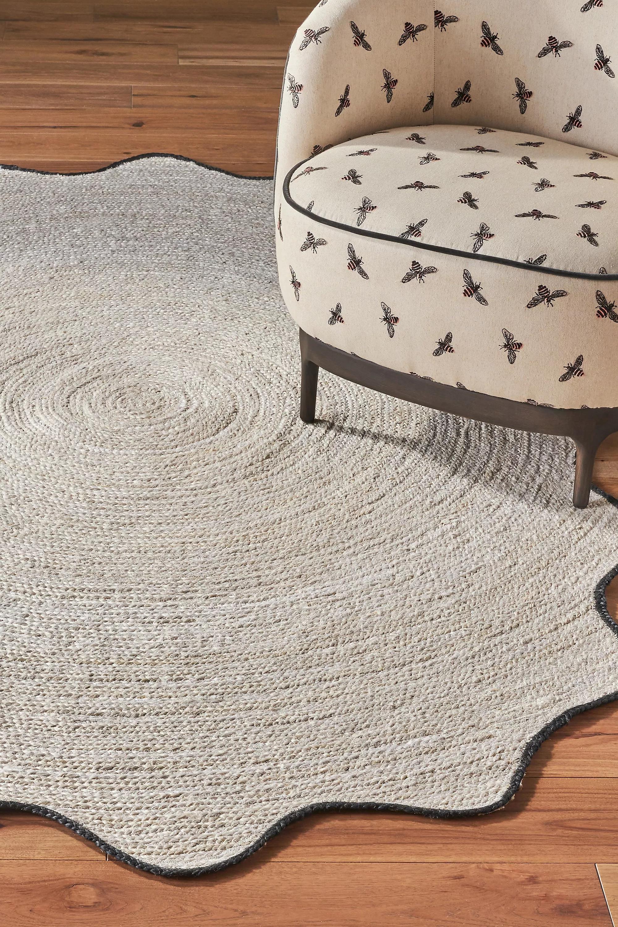 Scalloped Jute Hartley Rug, Grey, A501_0018, large image number 3