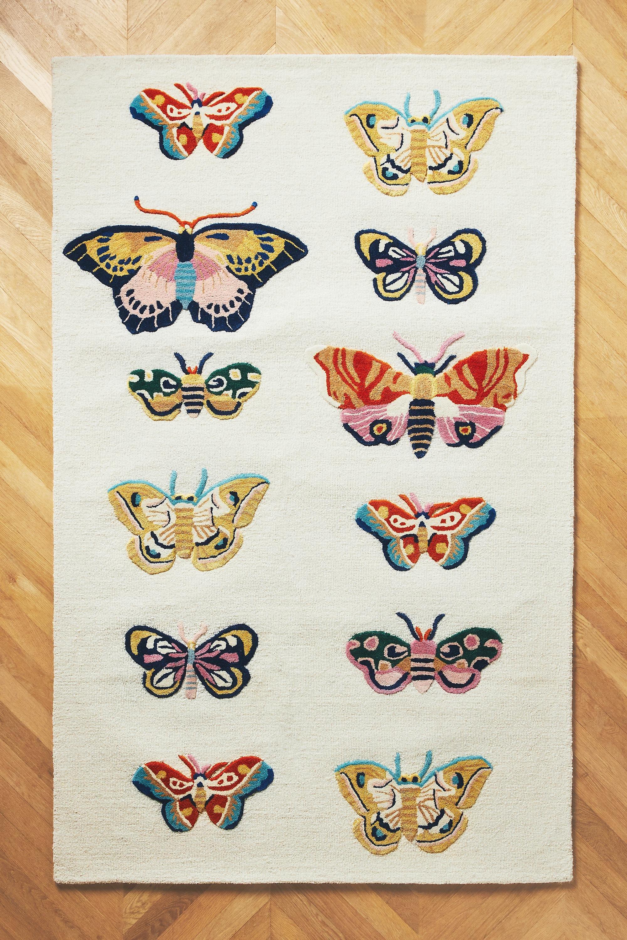 Sarah Gordon Tufted Butterfly Rug, Ivory, A501_0011, large image number 1