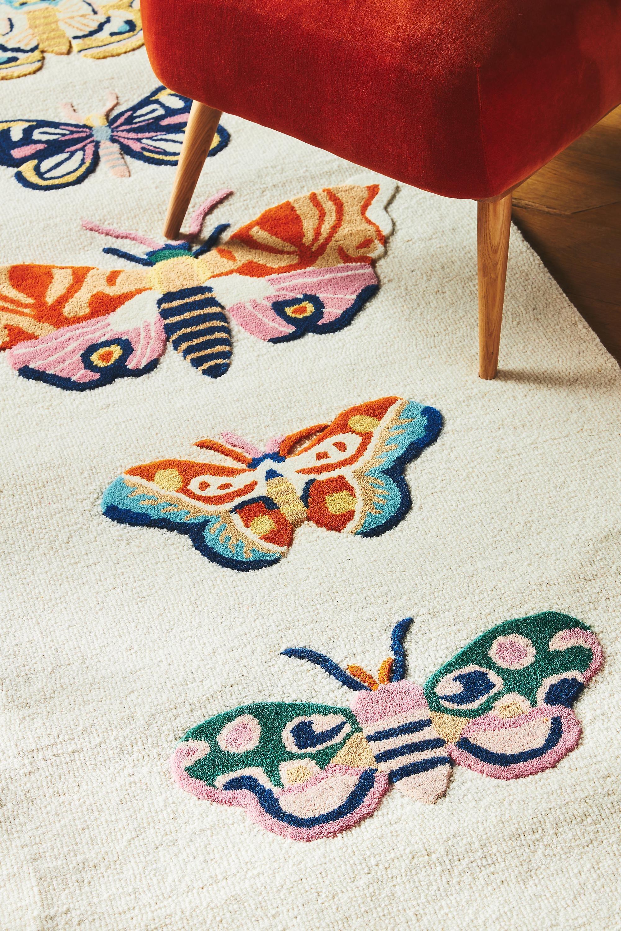 Sarah Gordon Tufted Butterfly Rug, Ivory, A501_0011, large image number 3