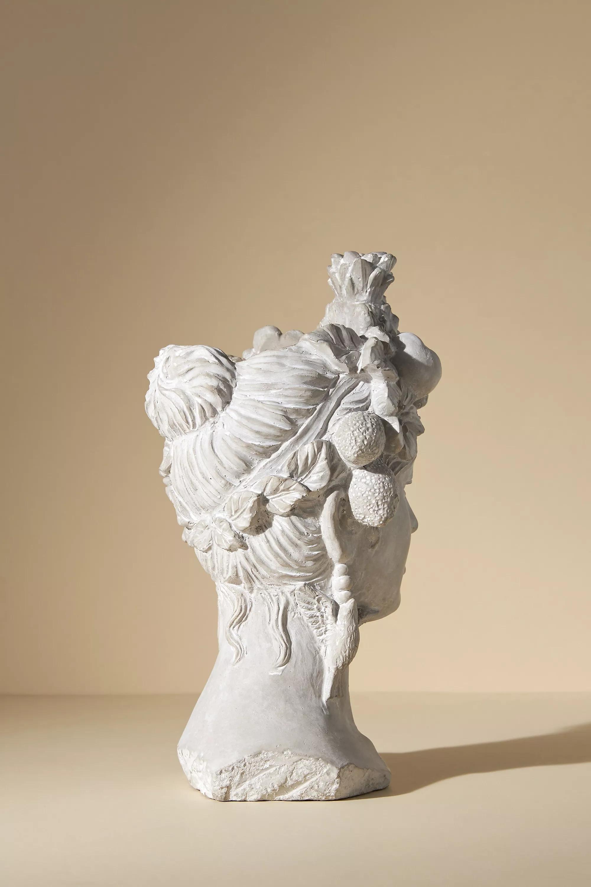 Gianna Grecian Bust Pot, Grey, A501_0004, large image number 1