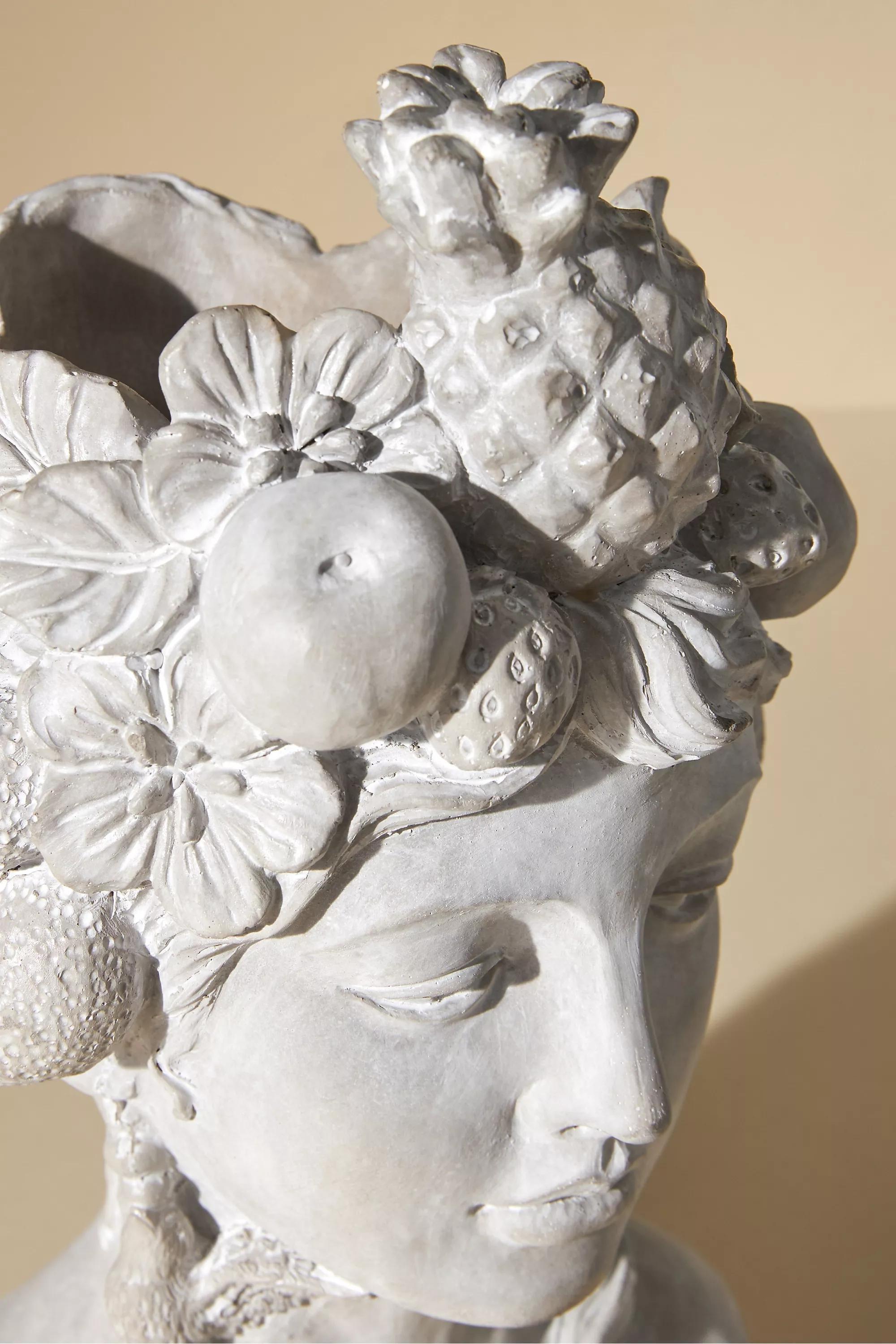 Gianna Grecian Bust Pot, Grey, A501_0004, large image number 2