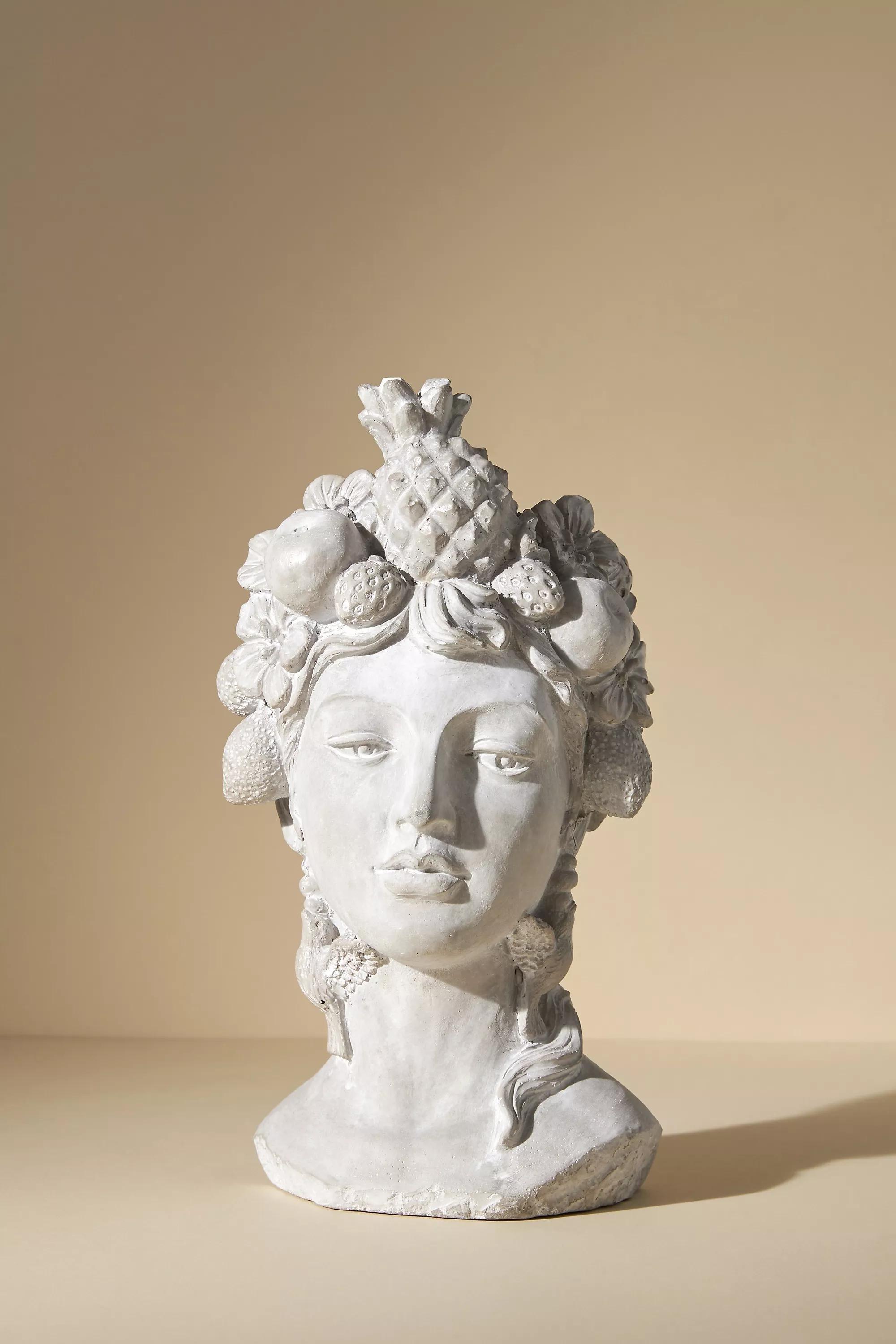 Gianna Grecian Bust Pot, Grey, A501_0004, large image number 3