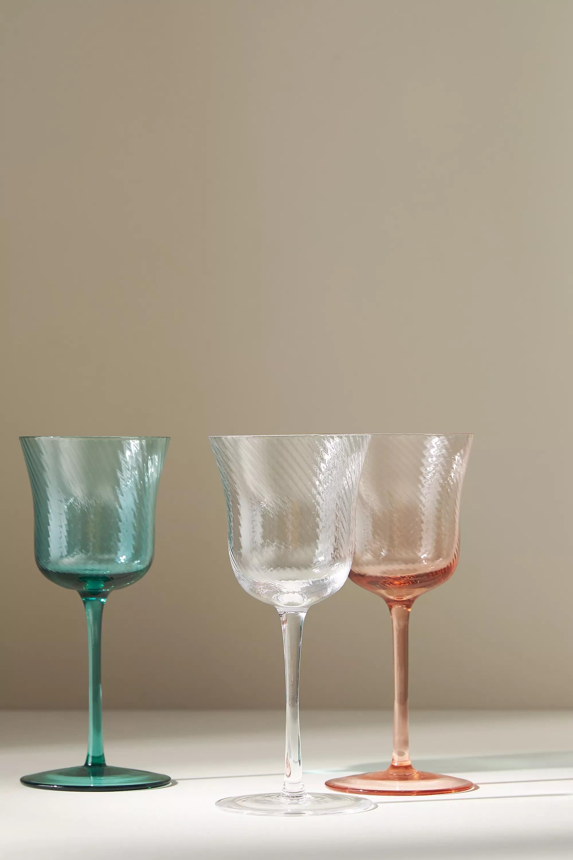 Hawaiian Vista Pink Wine Glass, Blue, A501_0103, large image number 1