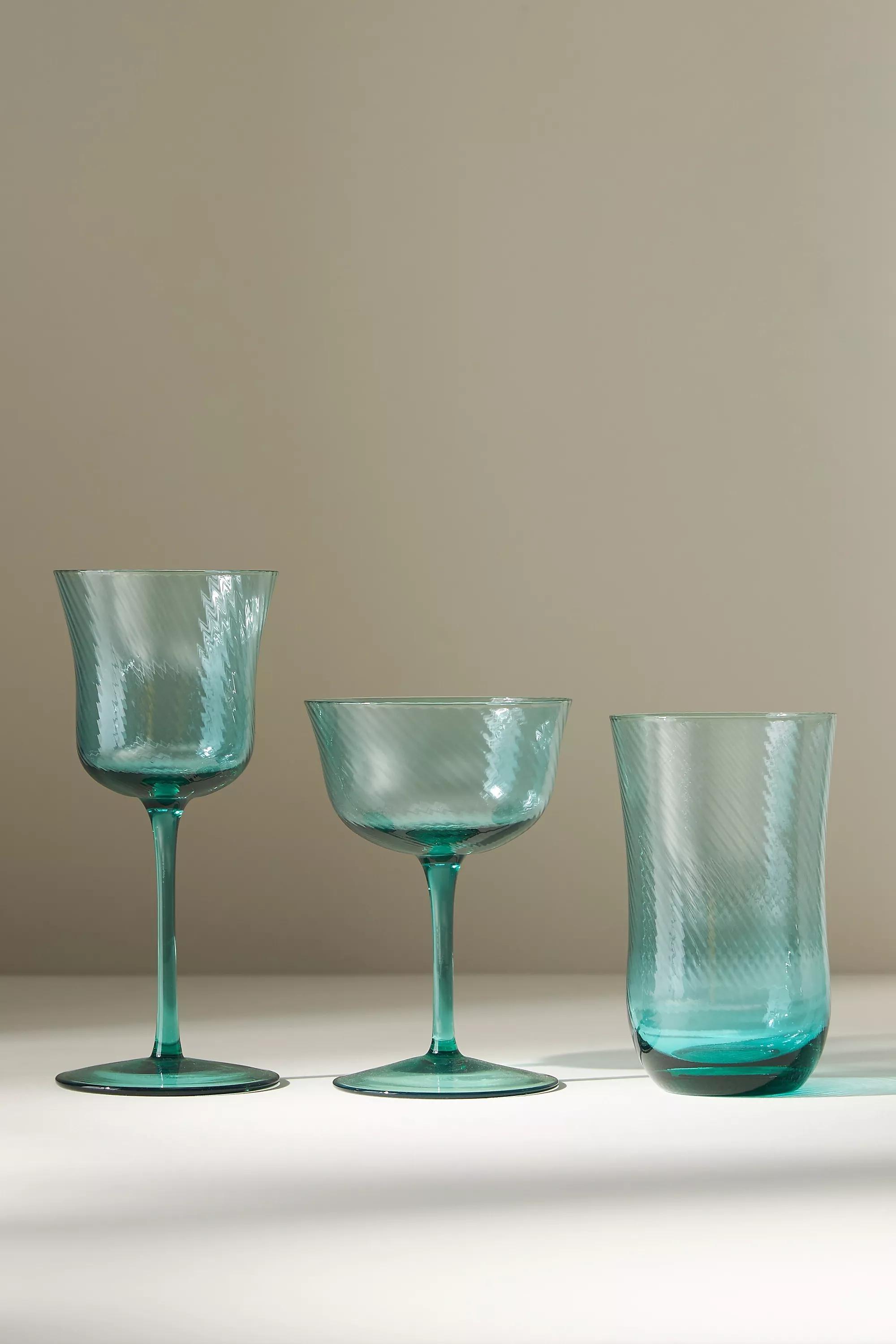 Hawaiian Vista Pink Wine Glass, Blue, A501_0103, large image number 3