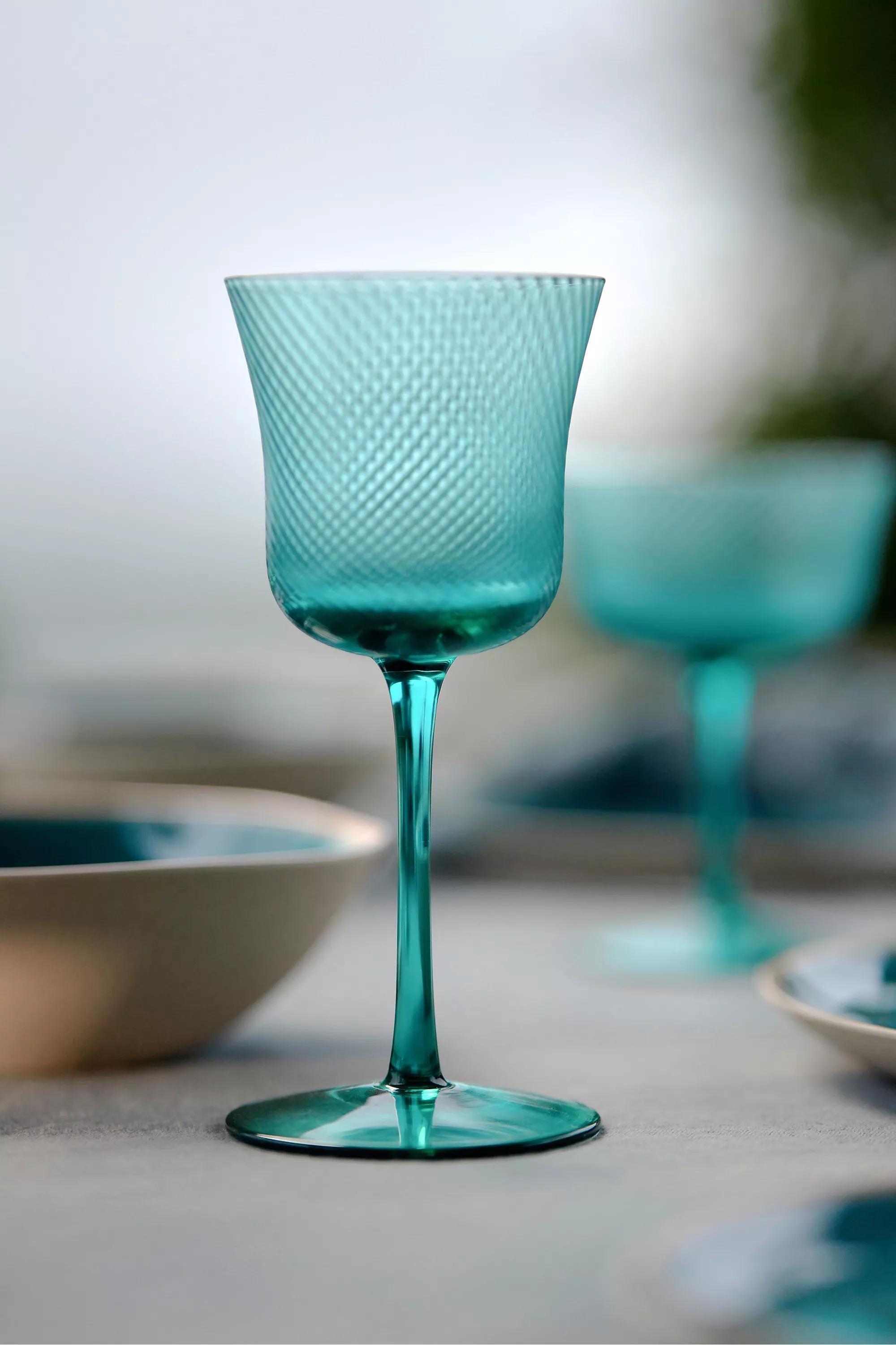 Hawaiian Vista Pink Wine Glass, Blue, A501_0103, large image number 5