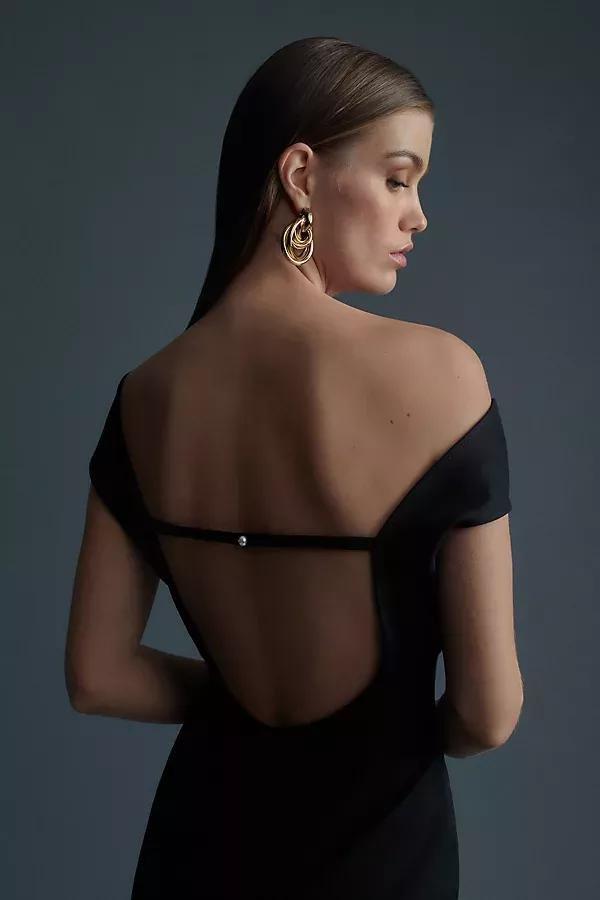 Maeve Sleeveless Open-Back Dress, Black, , large image number 2