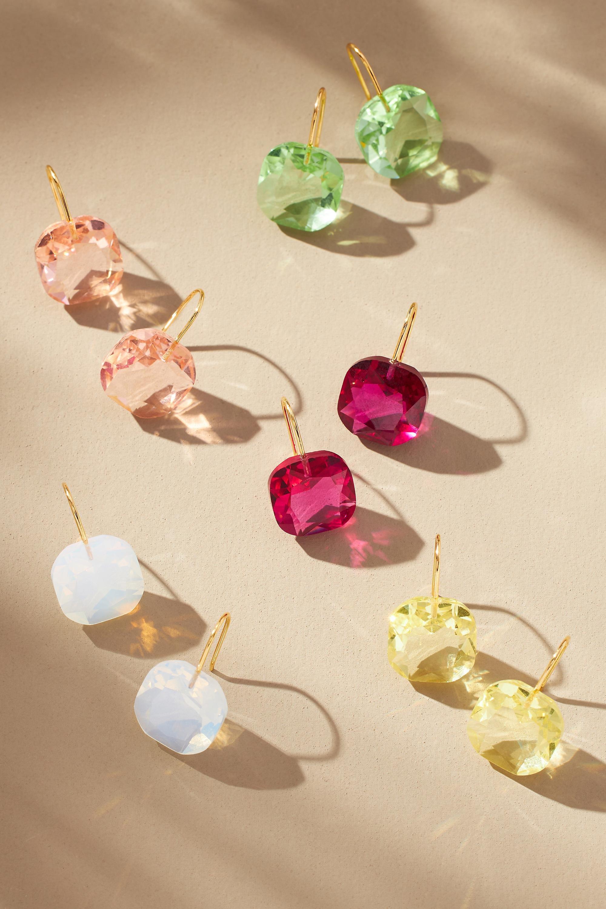 Floating Crystal Earrings, White, A501_0011, large image number 1