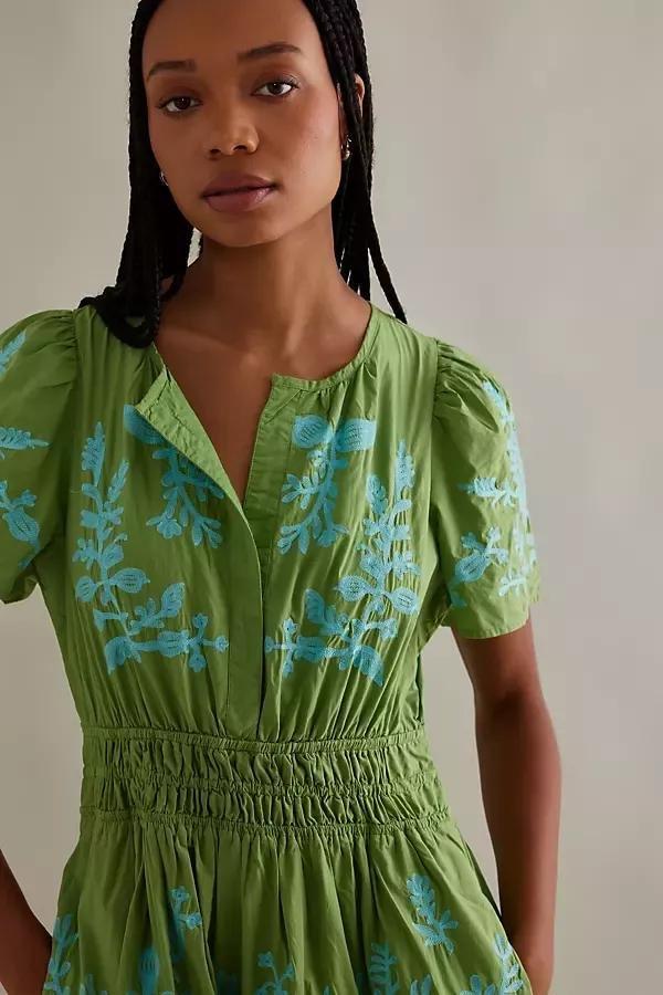 The Somerset Maxi Dress: Embroidered Edition, Green, , large image number 1