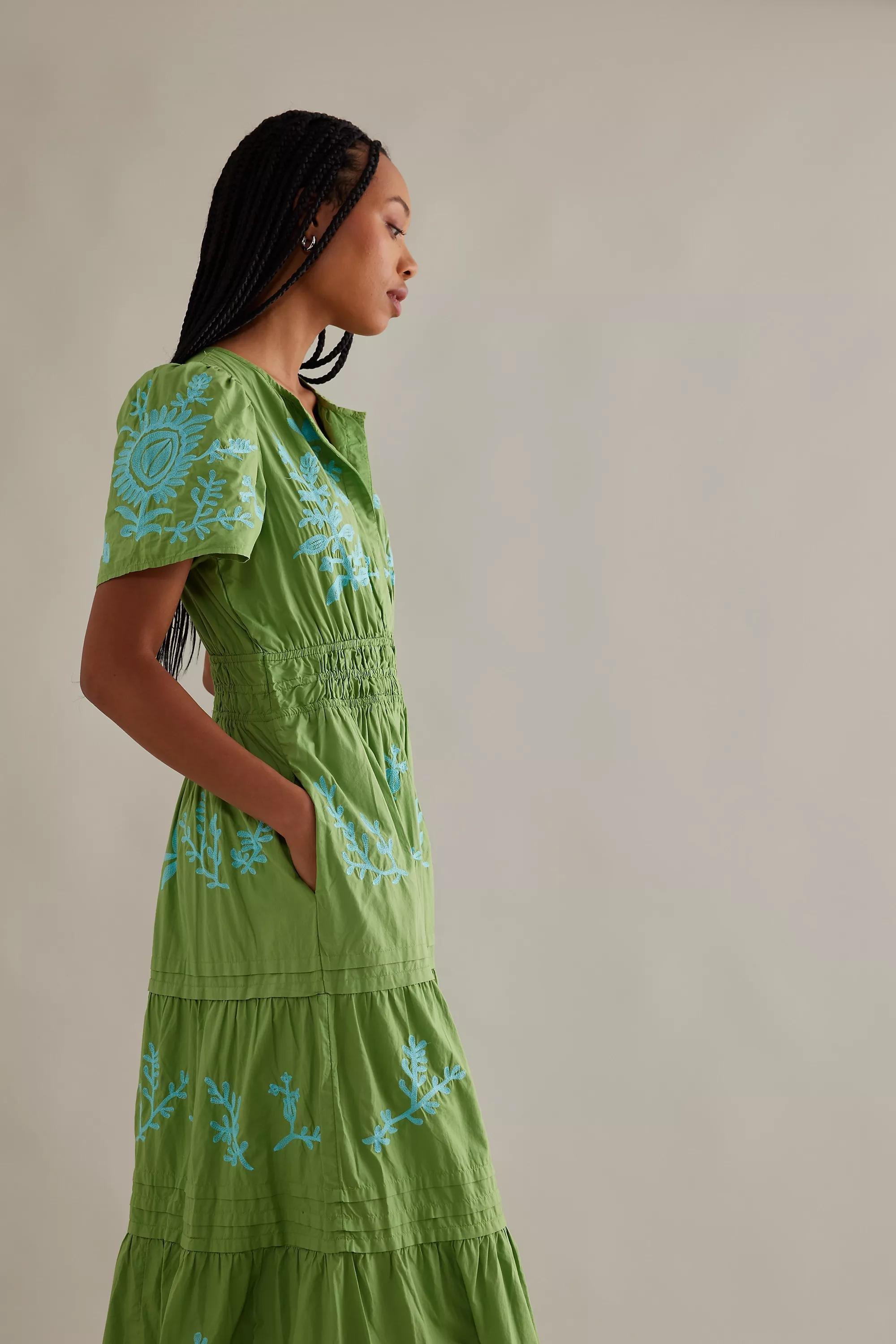 The Somerset Maxi Dress: Embroidered Edition, Green, , large image number 2