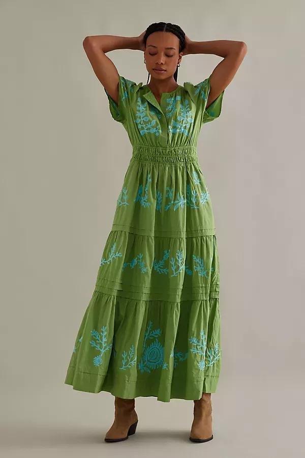 The Somerset Maxi Dress: Embroidered Edition, Green, , large image number 3