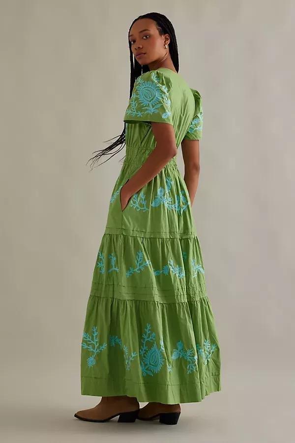 The Somerset Maxi Dress: Embroidered Edition, Green, , large image number 4