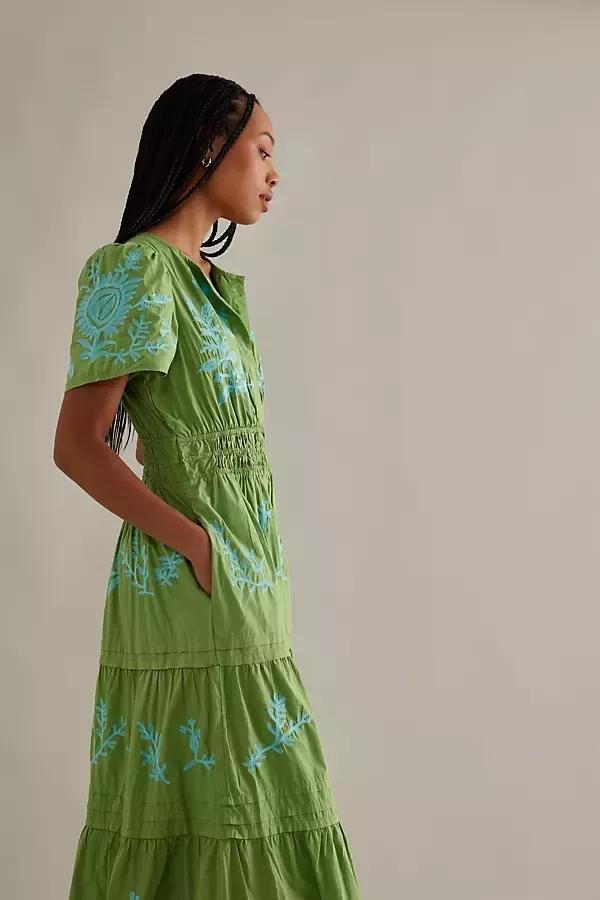 The Somerset Maxi Dress: Embroidered Edition, Green, , large image number 8