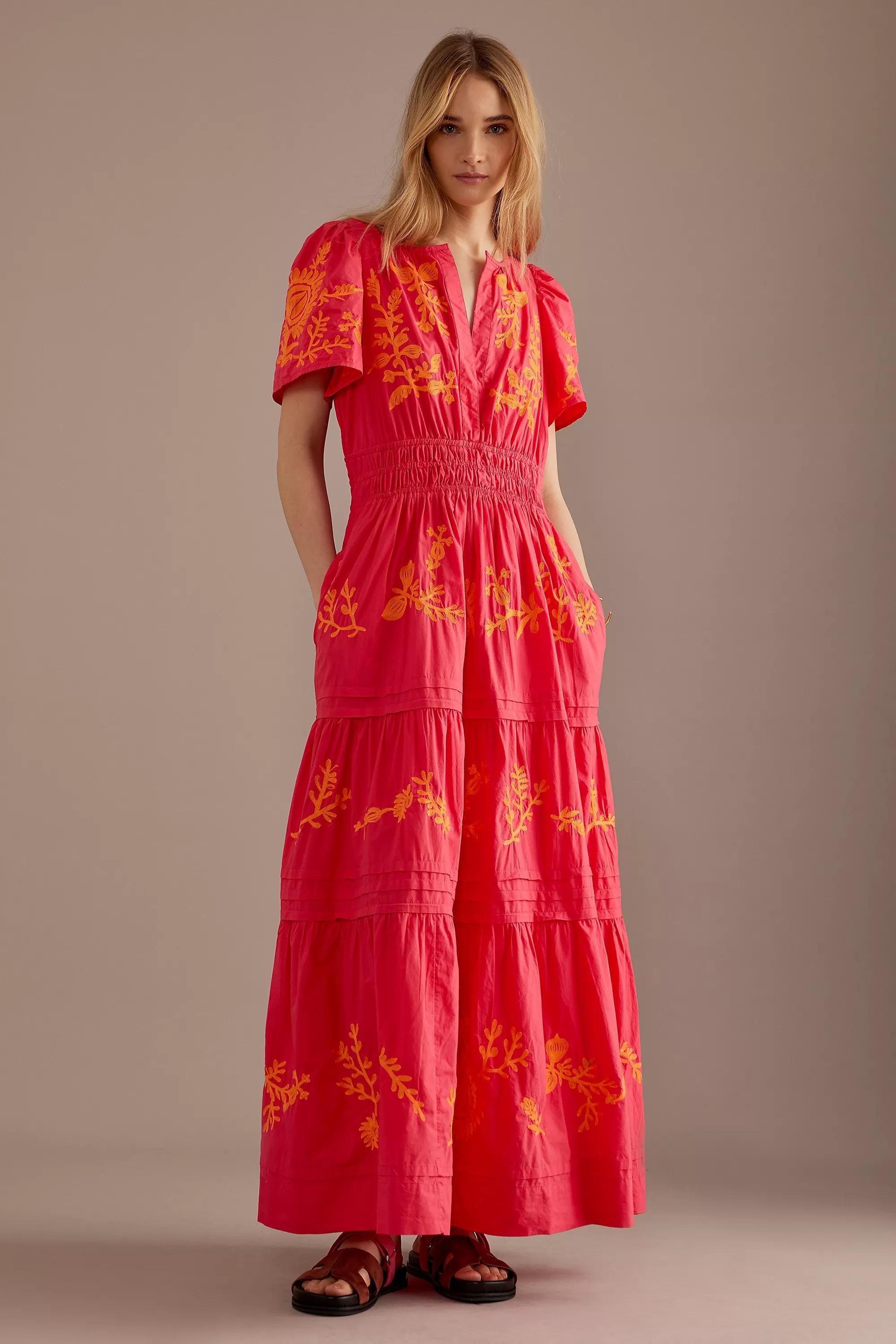 Anthropologie - Pink The Somerset Maxi Dress: Embroidered Edition, M