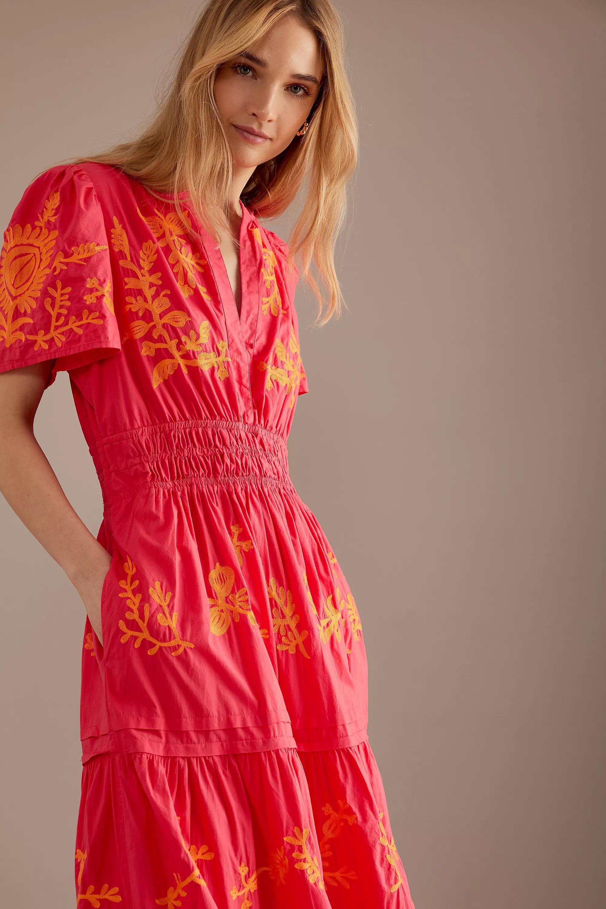 Anthropologie - Pink The Somerset Maxi Dress: Embroidered Edition, M