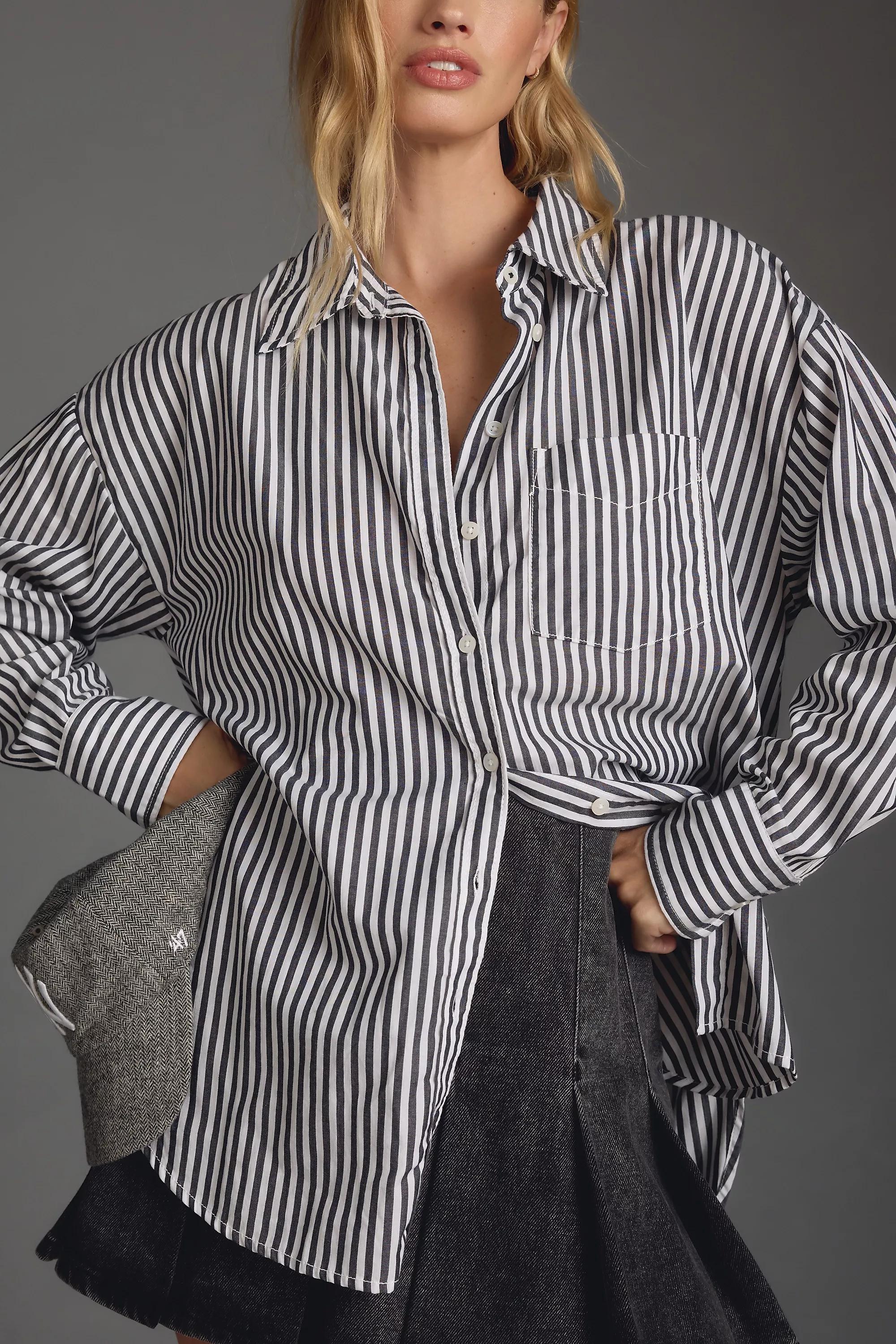 Maeve Button-down Shirt , Black, , large image number 4
