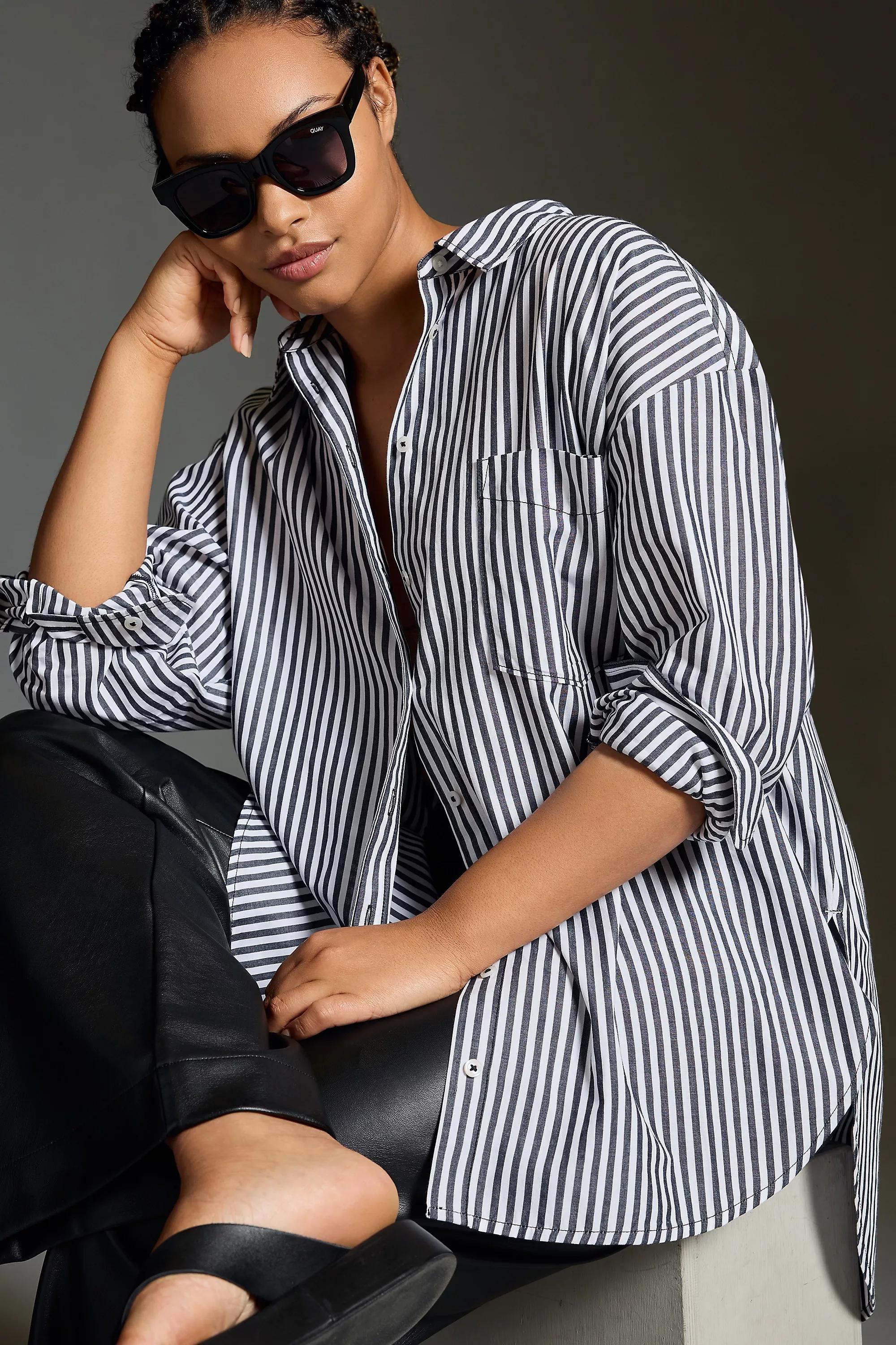 Maeve Button-down Shirt , Black, , large image number 5