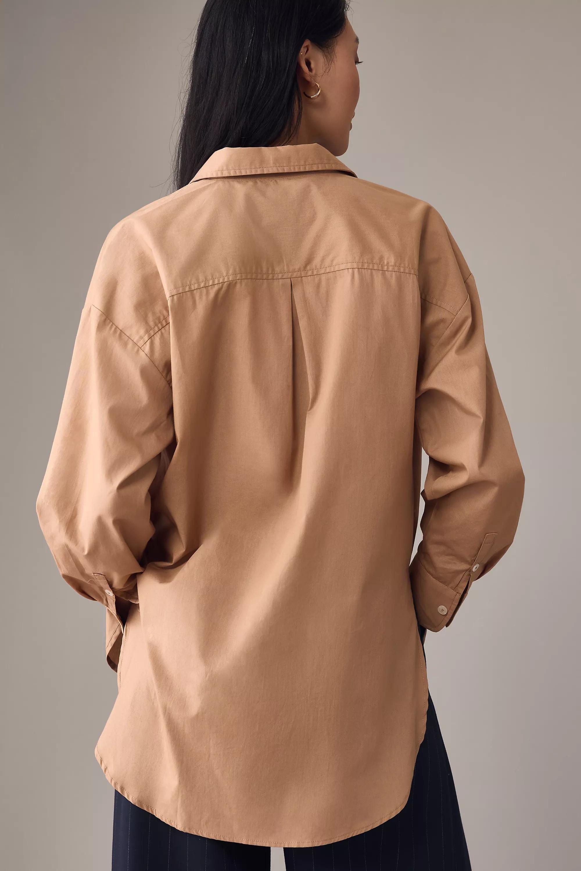 By Maeve Oversized Shirt, Beige, Beige, large image number 4