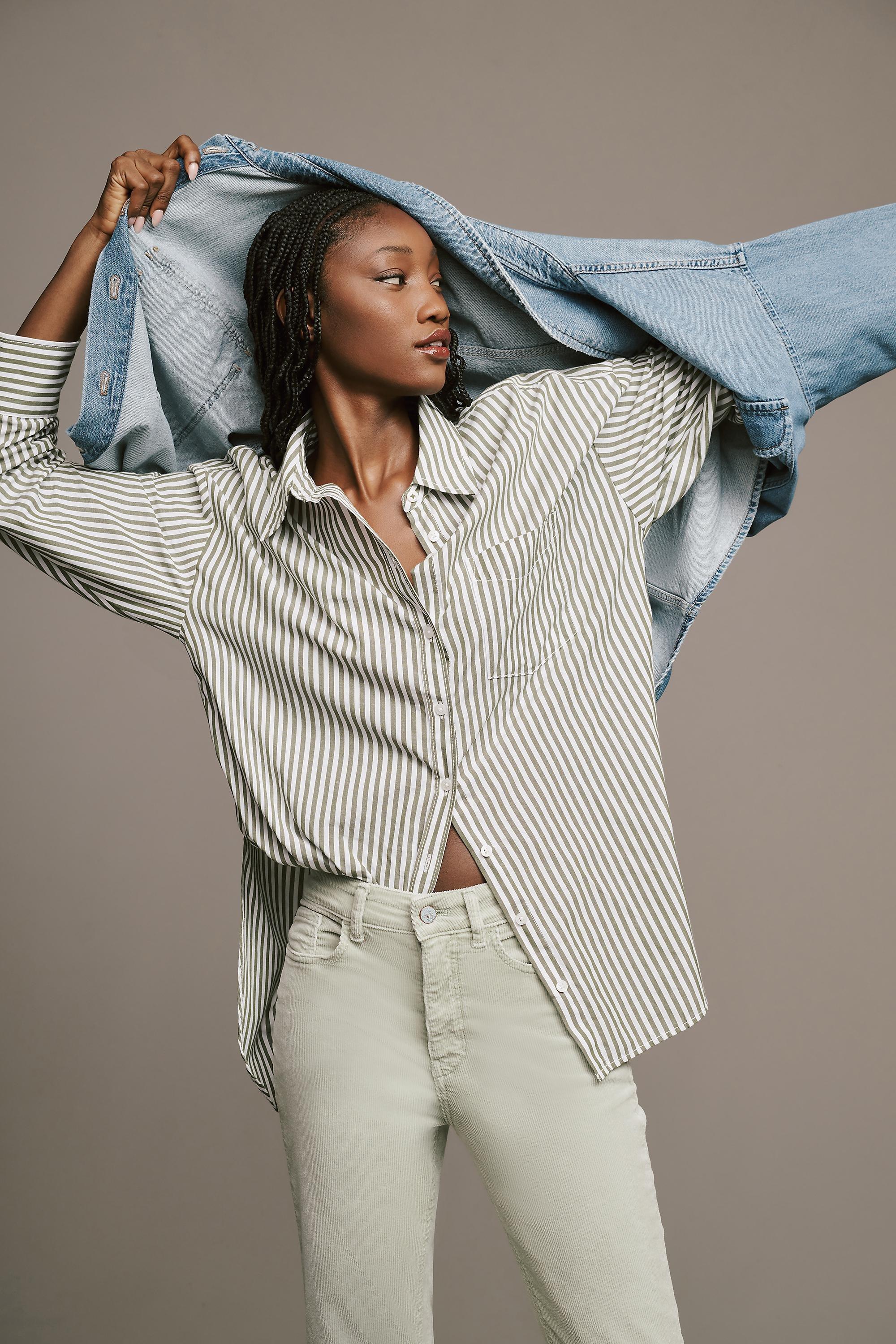Maeve Button-Down Shirt By Maeve, Green, , large image number 1