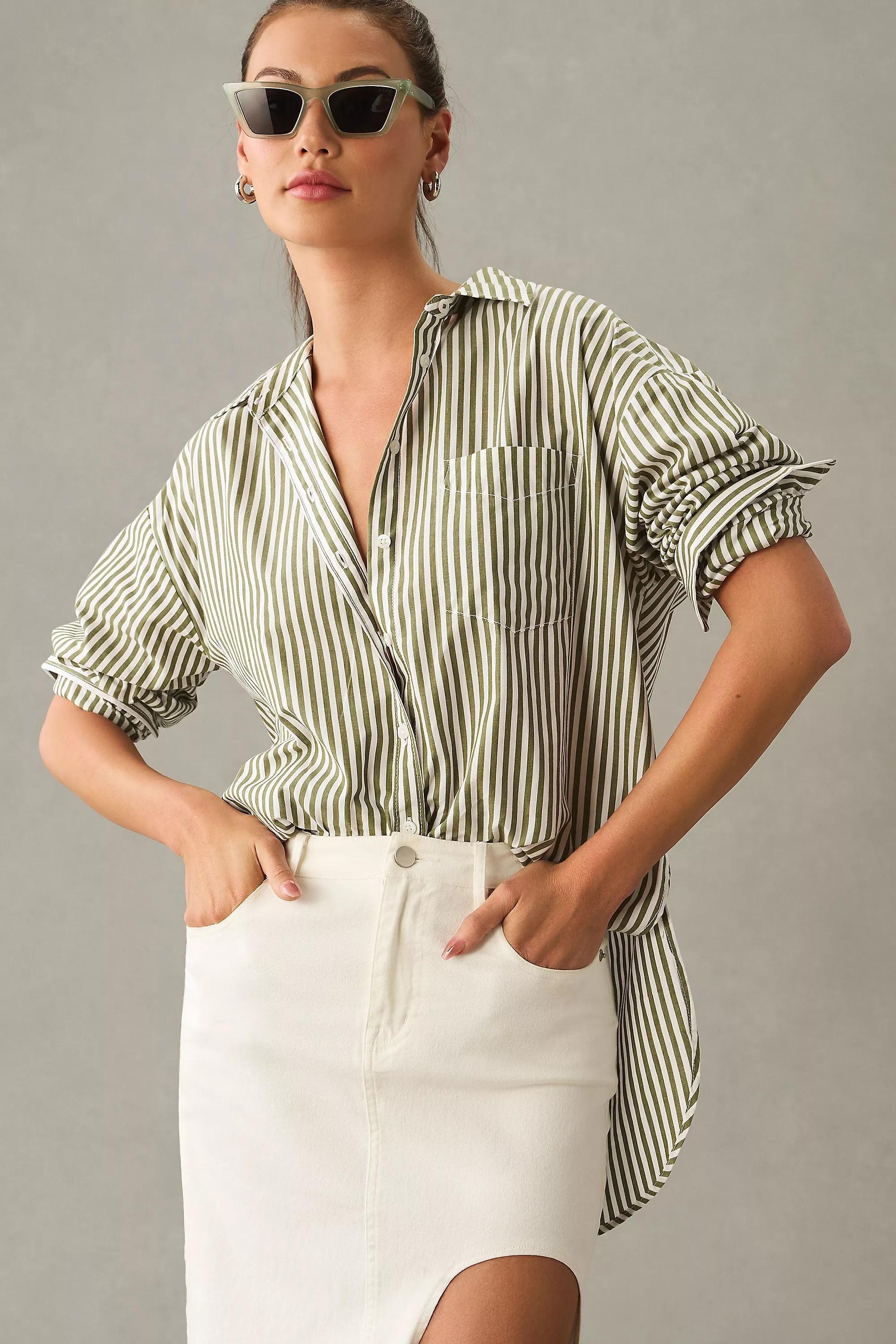 Maeve Button-Down Shirt By Maeve, Green, , large image number 3
